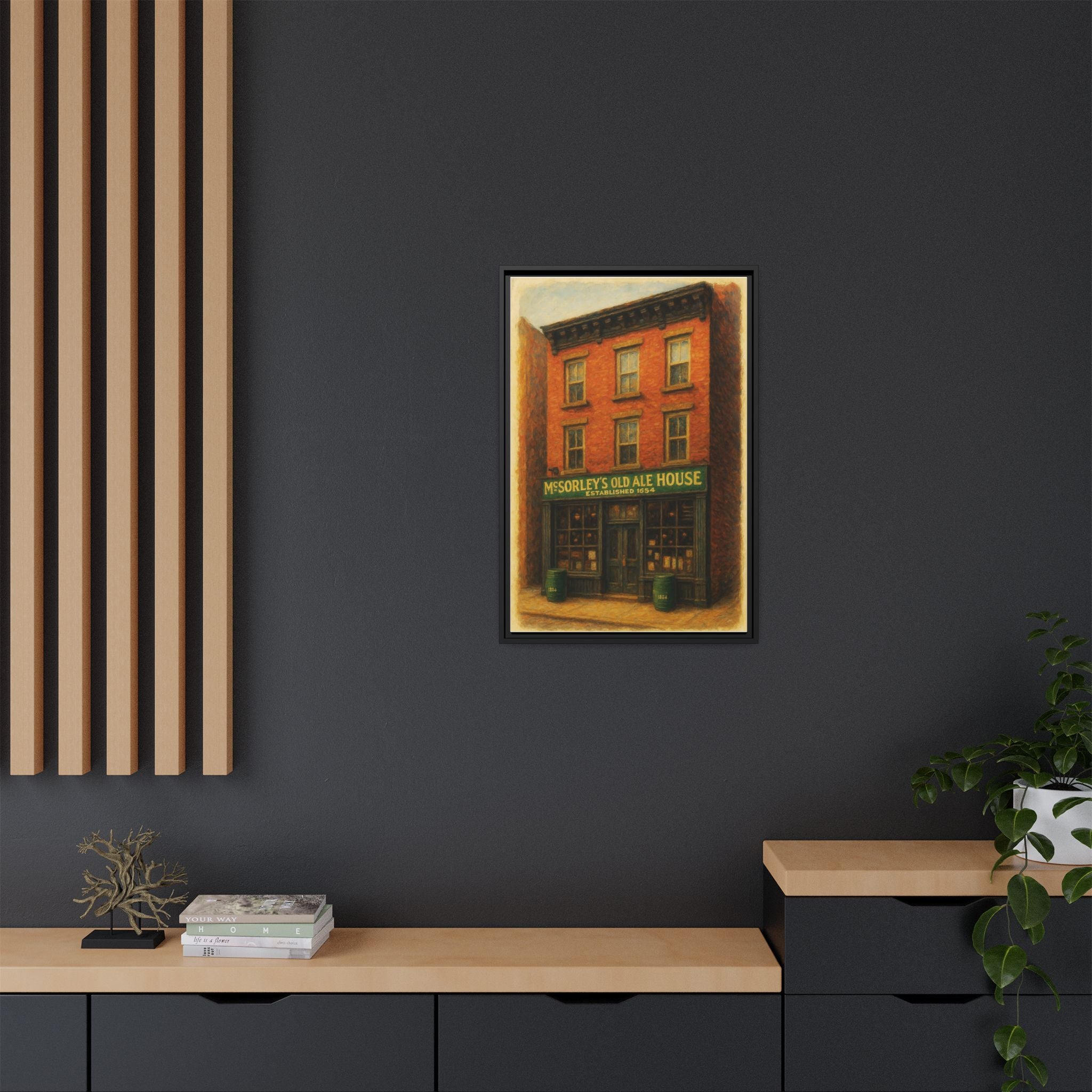 McSorley's Old Ale House — Restaurant Print | Matte Canvas + Wooden Frame