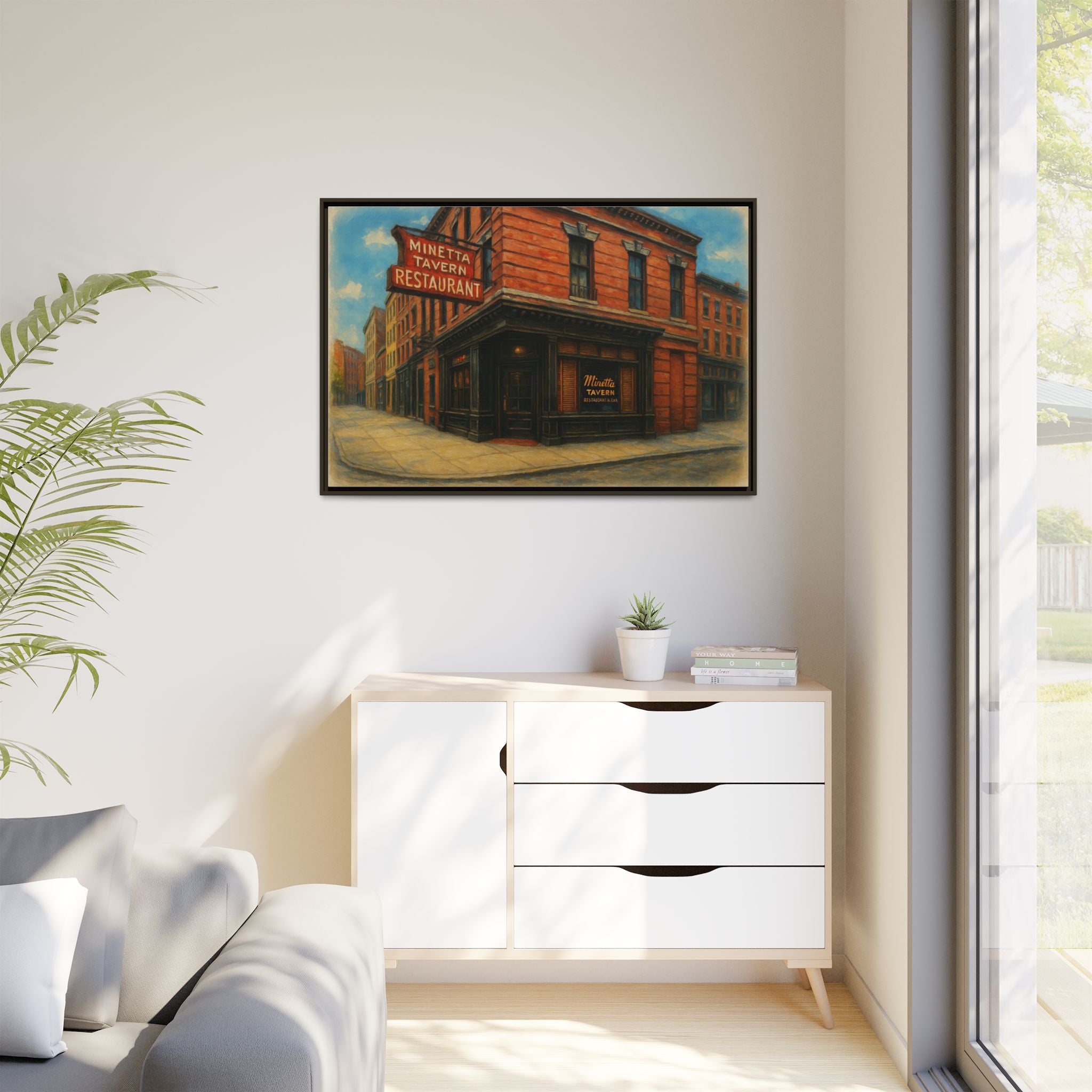 Minetta Tavern — Restaurant Print | Matte Canvas + Wooden Frame