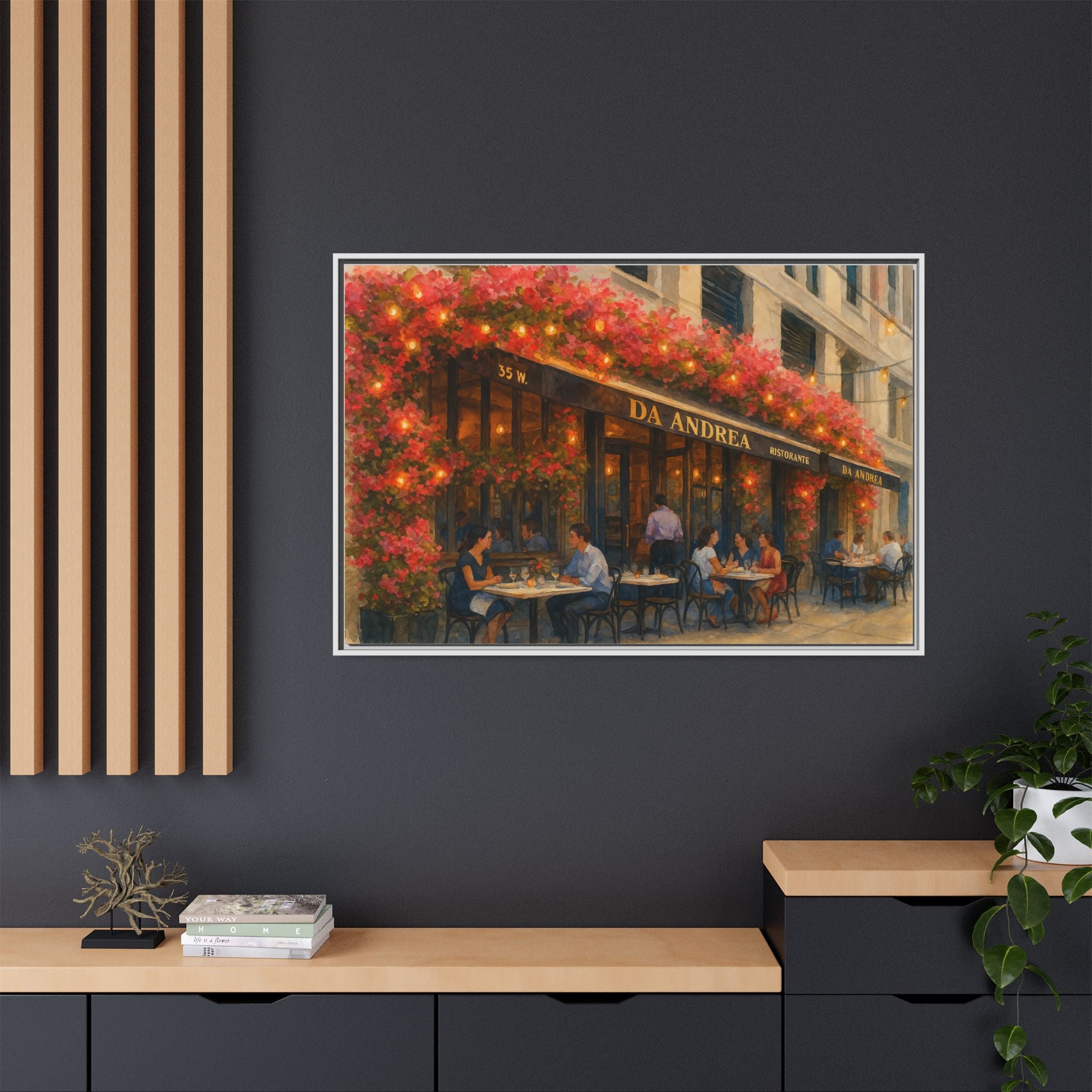 Da Andrea — Restaurant Print | Matte Canvas + Wooden Frame