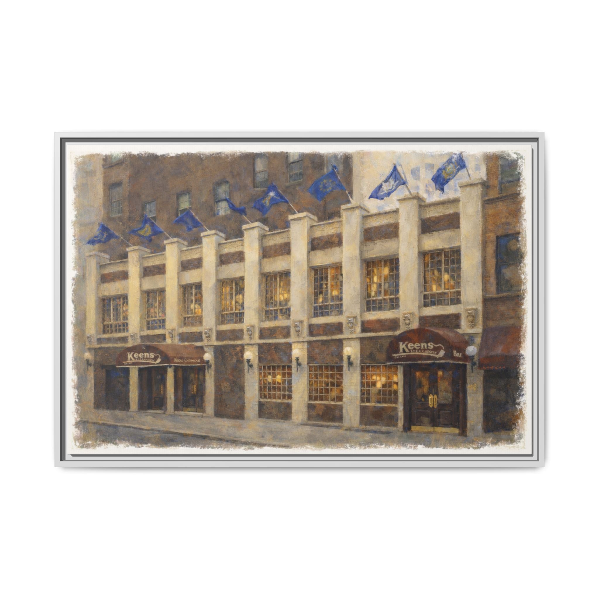 Keens Steakhouse — Restaurant Print | Matte Canvas + Wooden Frame