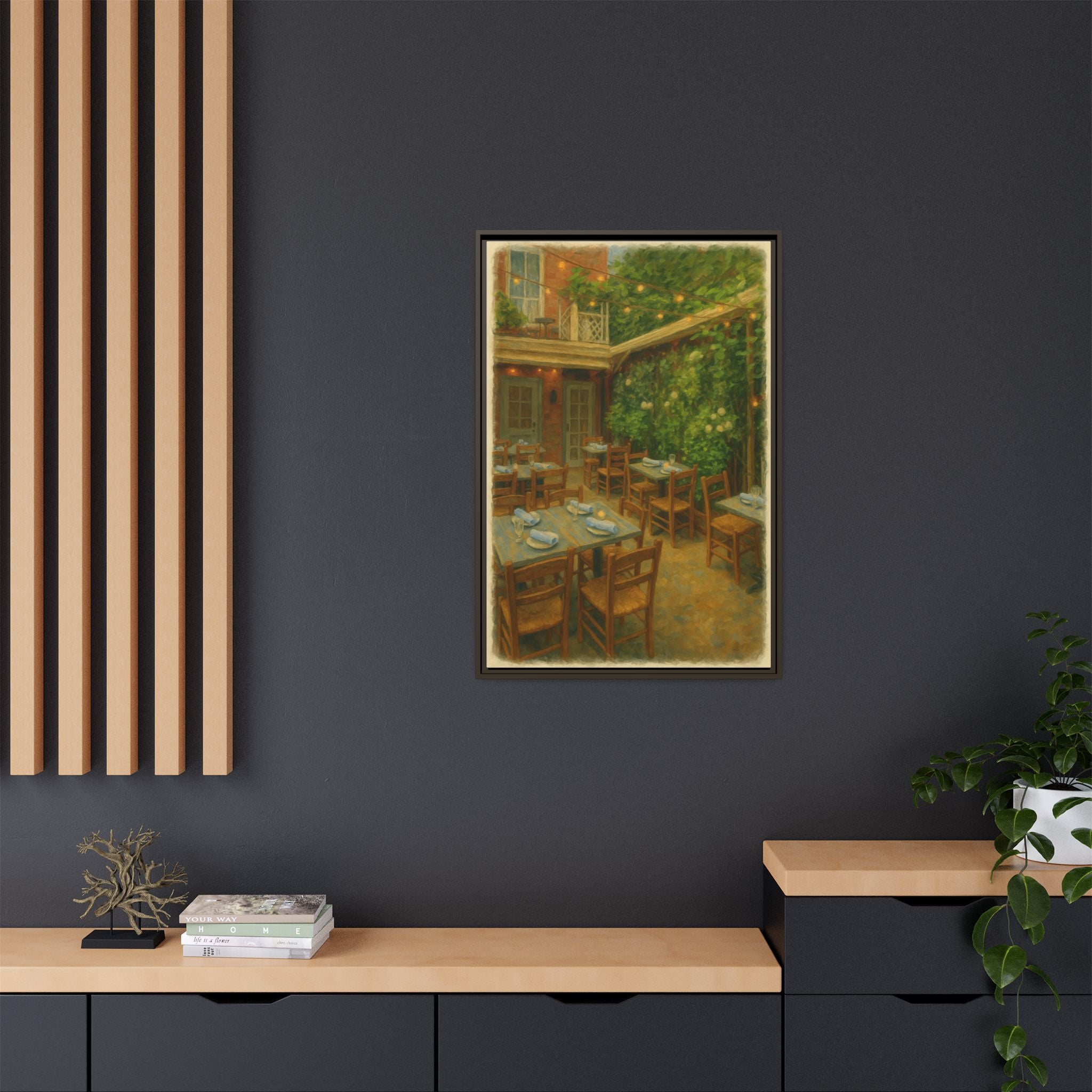 Palma — Restaurant Print | Matte Canvas + Wooden Frame