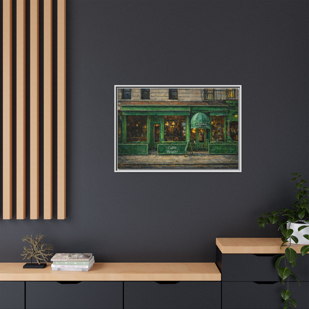 Caffe Reggio — Restaurant Print | Matte Canvas + Wooden Frame