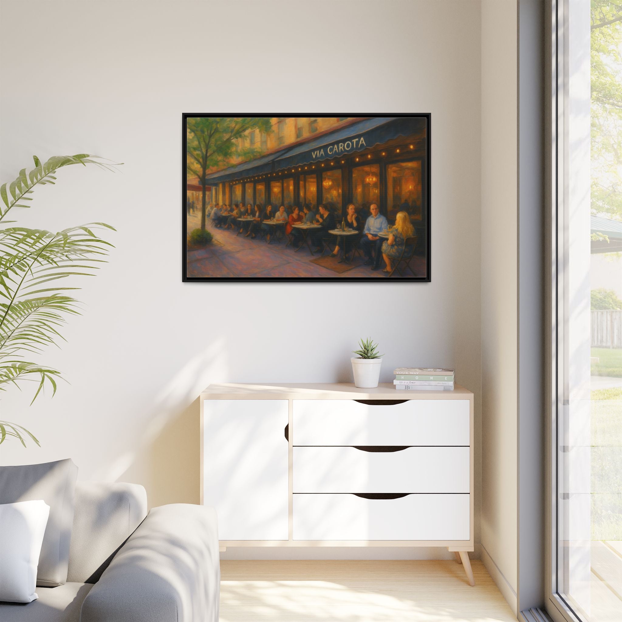 Via Carota — Restaurant Print | Matte Canvas + Wooden Frame