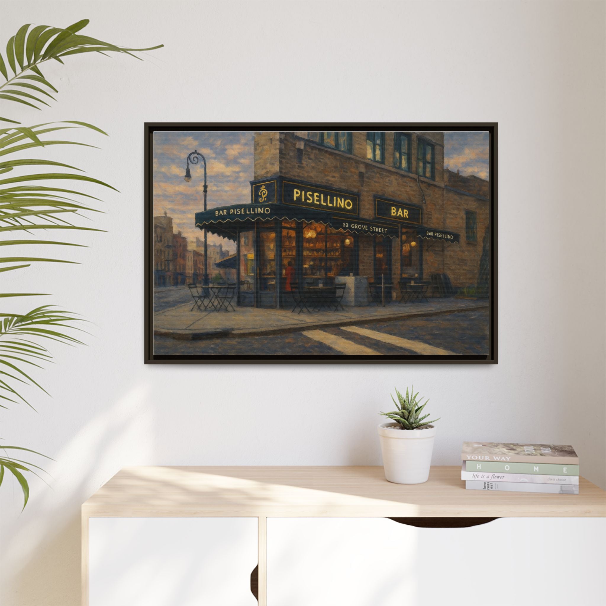 Bar Pisellino — Restaurant Print | Matte Canvas + Wooden Frame