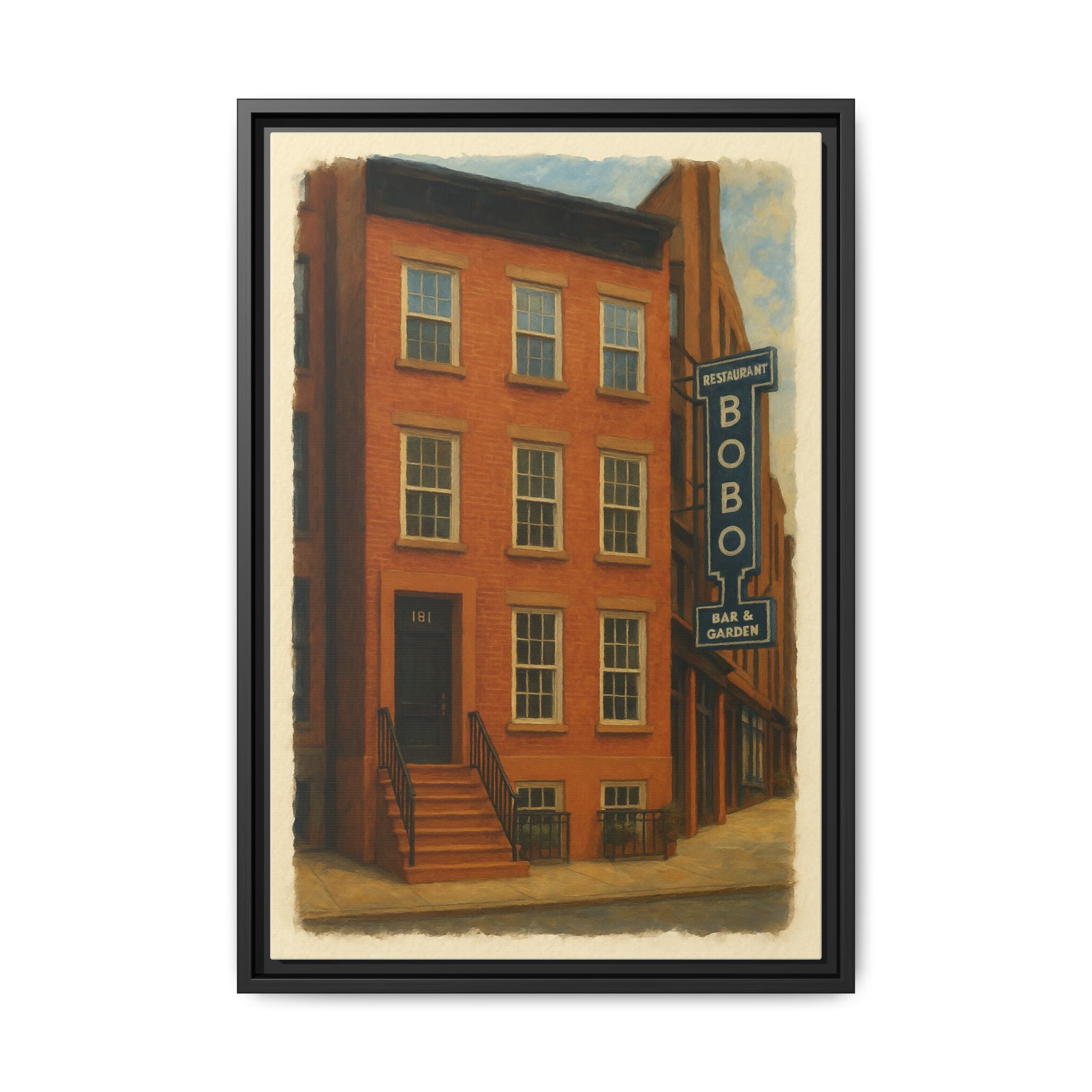 Bobo Restaurant — Restaurant Print | Matte Canvas + Wooden Frame