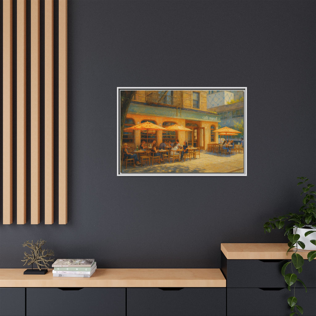 Café Maud — Restaurant Print | Matte Canvas + Wooden Frame