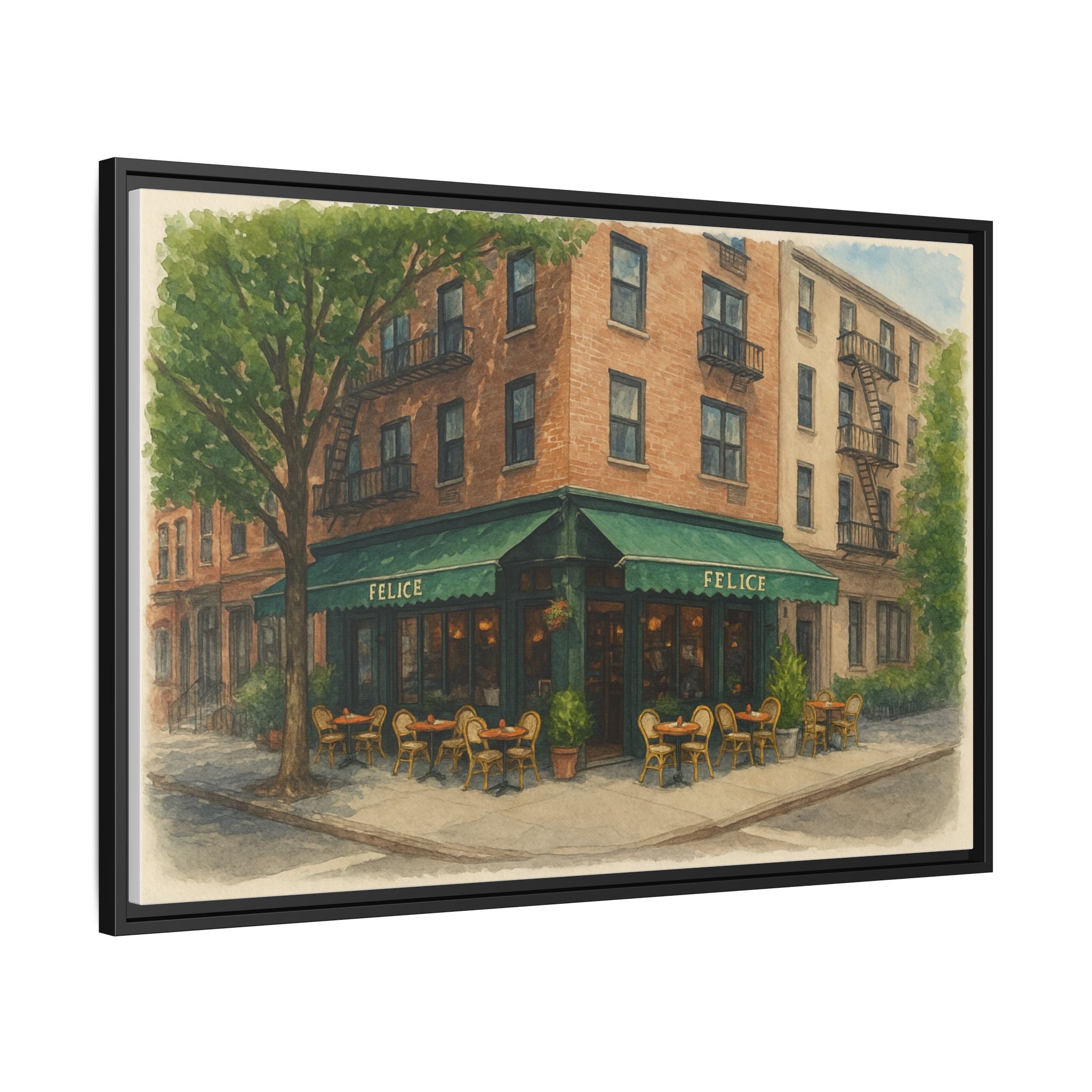 Felice — Restaurant Print | Matte Canvas + Wooden Frame