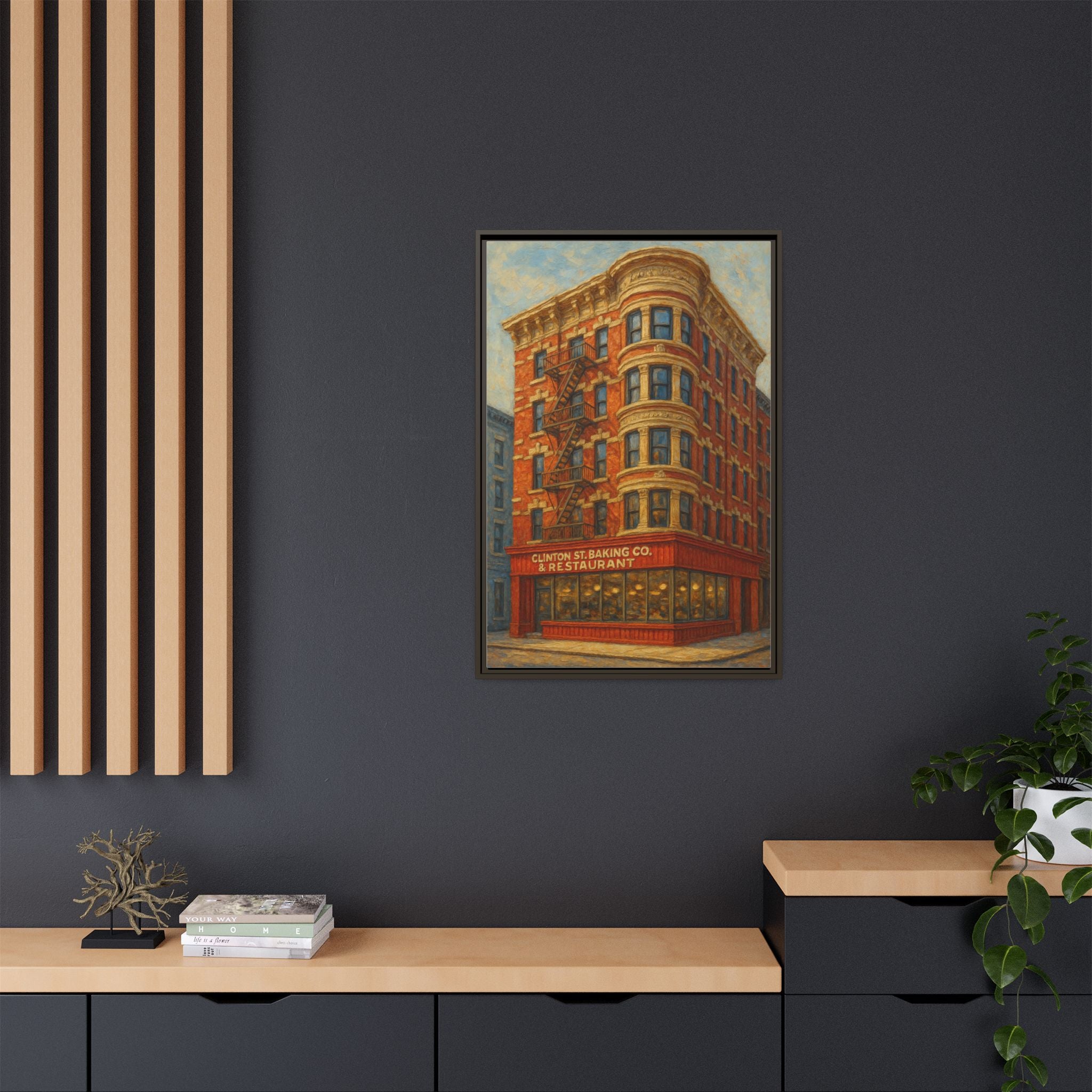 Clinton St. Baking Company — Restaurant Print | Matte Canvas + Wooden Frame