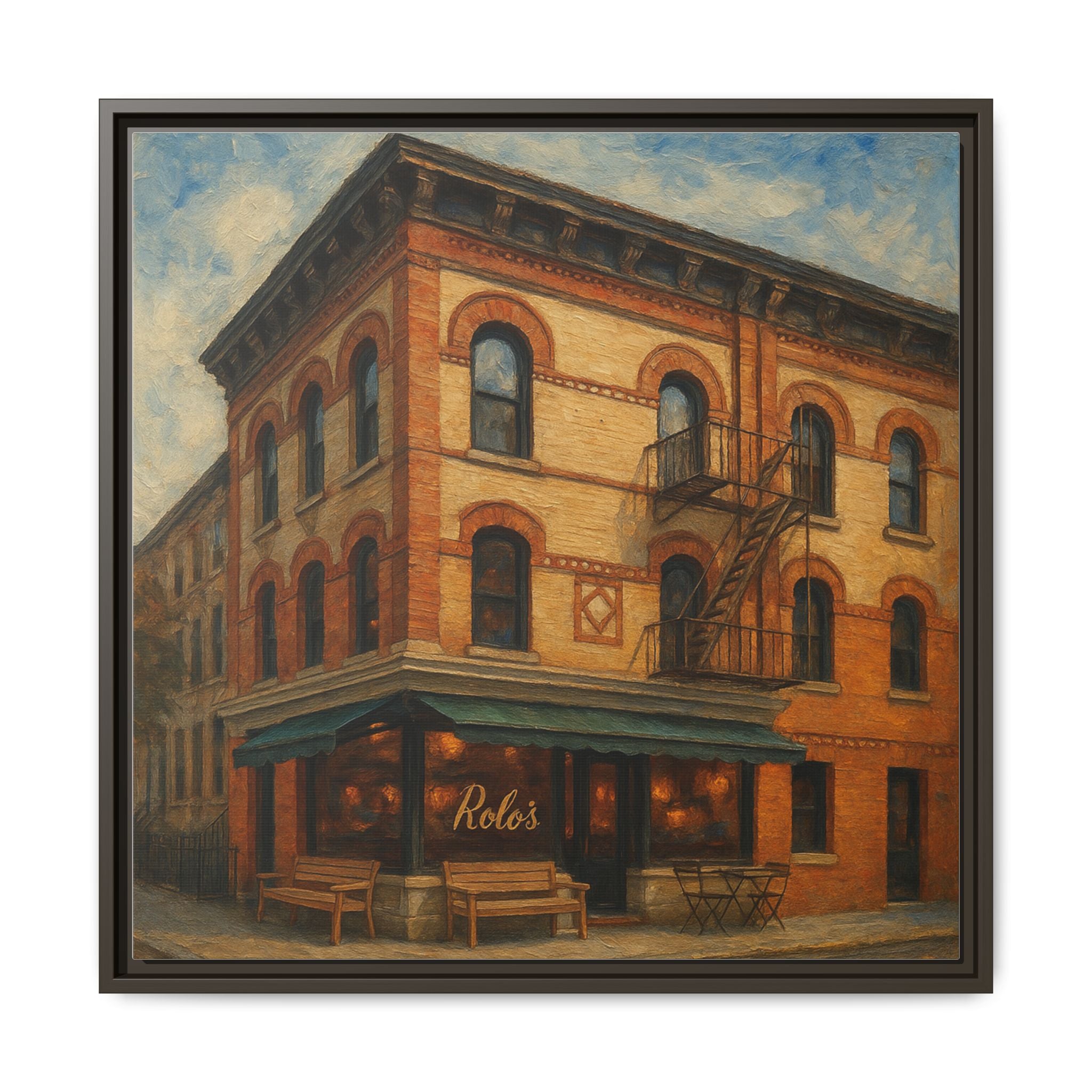 Rolo's — Restaurant Print | Matte Canvas + Wooden Frame