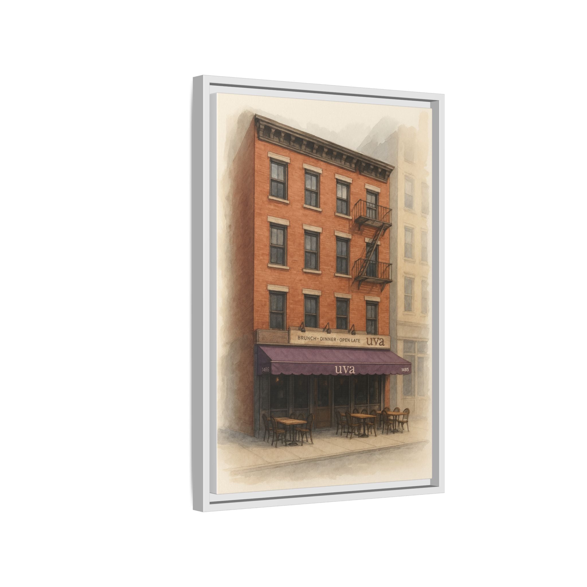 Uva Restaurant Print — Restaurant Print | Matte Canvas + Wooden Frame