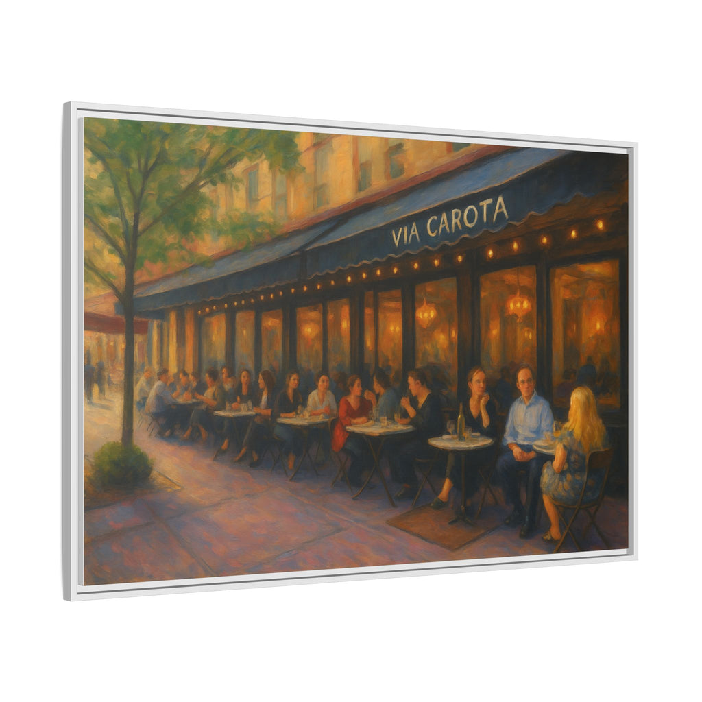 Via Carota — Restaurant Print | Matte Canvas + Wooden Frame