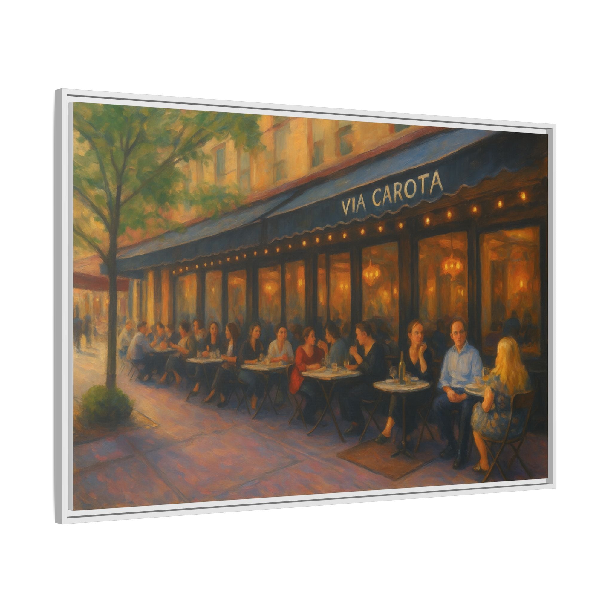 Via Carota — Restaurant Print | Matte Canvas + Wooden Frame