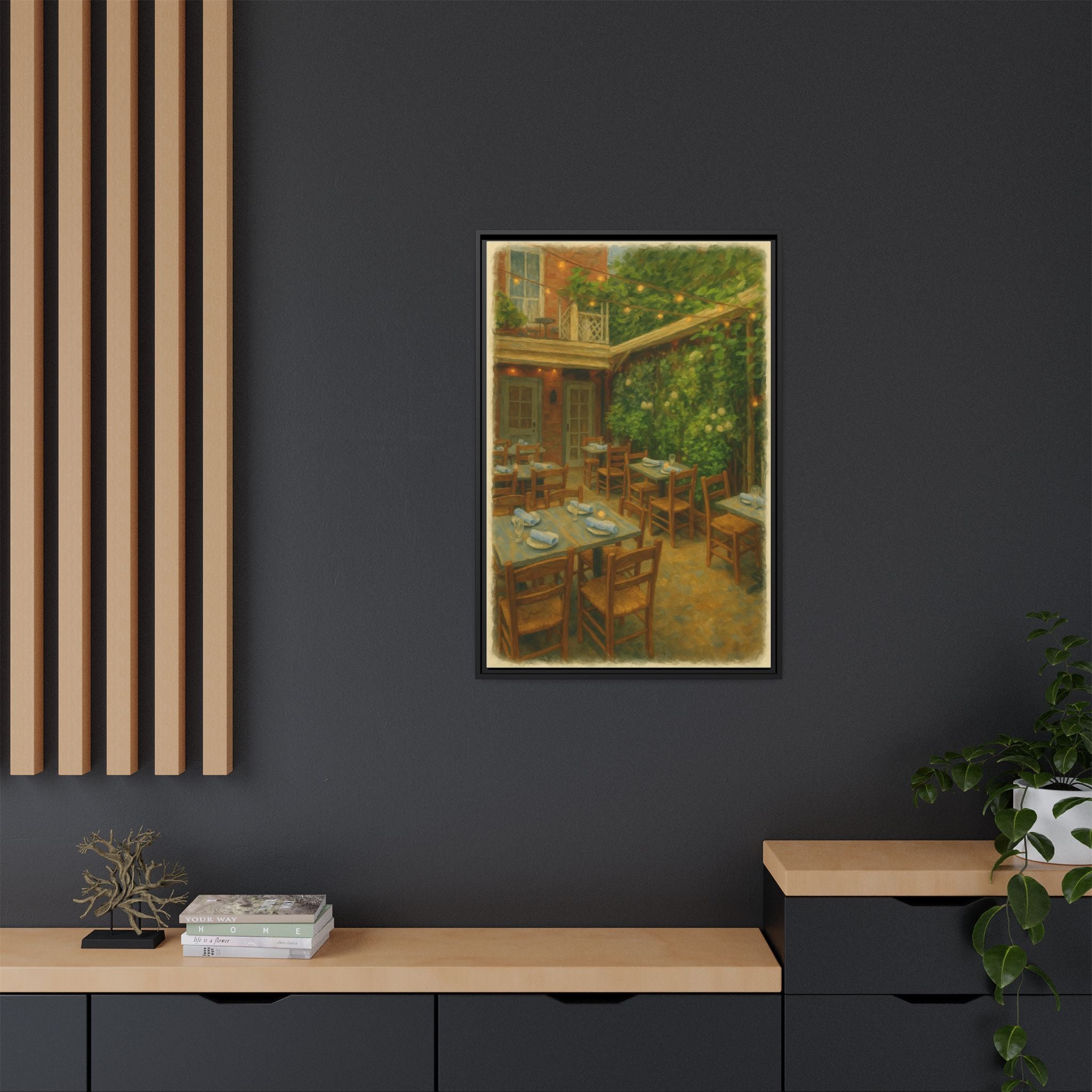 Palma — Restaurant Print | Matte Canvas + Wooden Frame