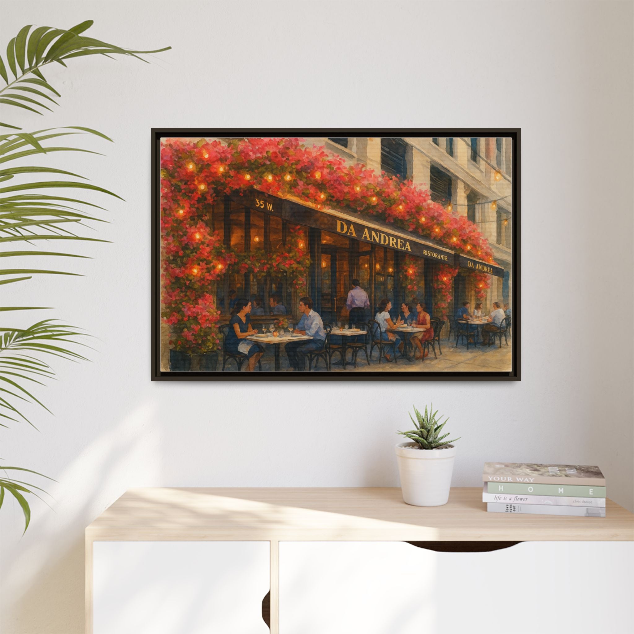 Da Andrea — Restaurant Print | Matte Canvas + Wooden Frame