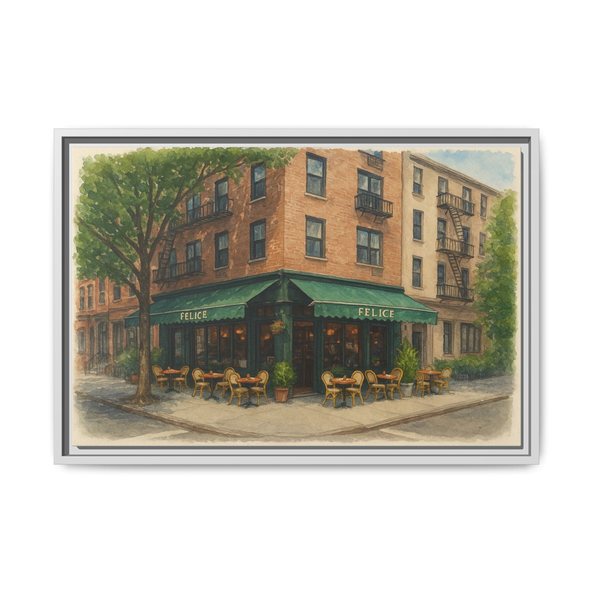 Felice — Restaurant Print | Matte Canvas + Wooden Frame