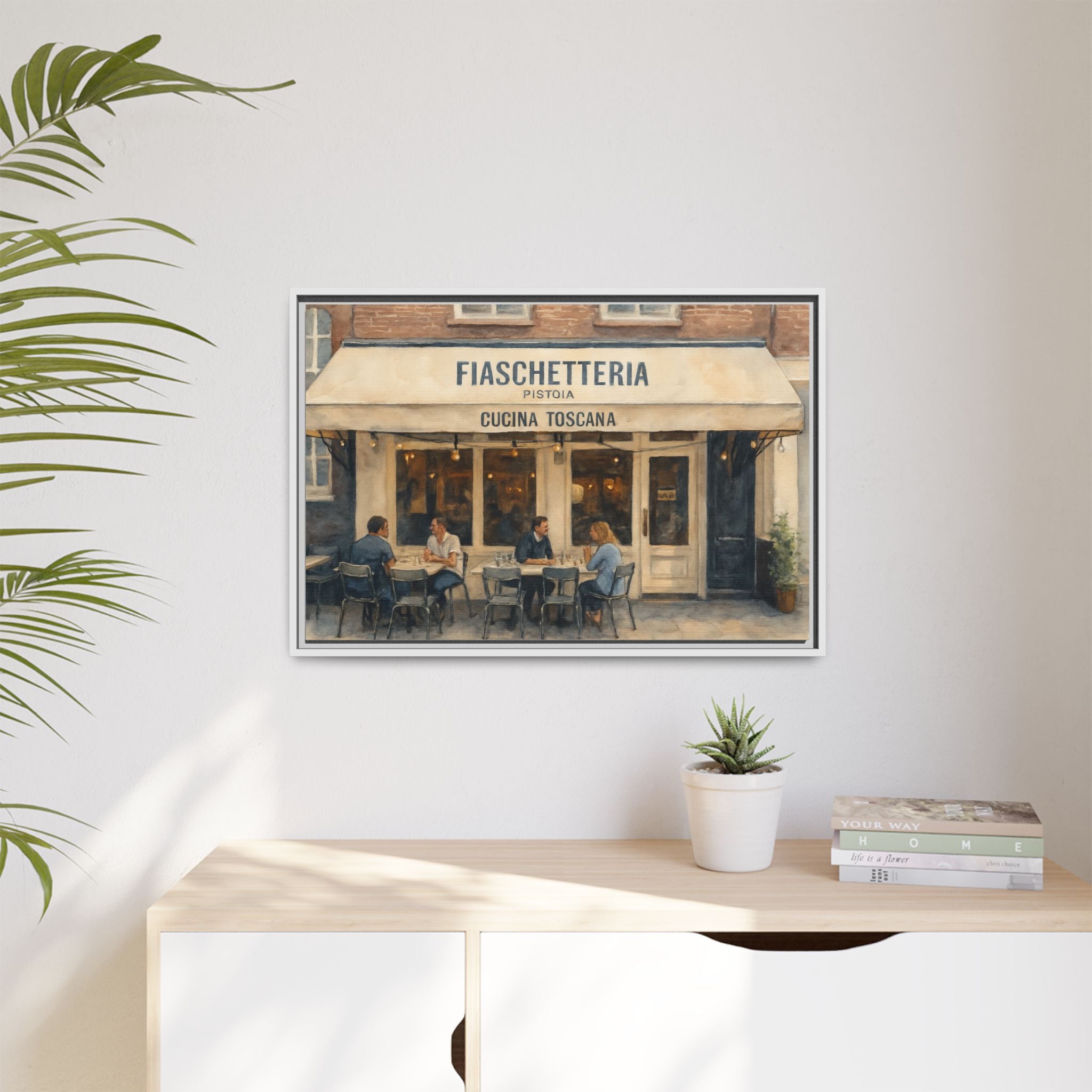 Fiaschetteria Pistoia — Restaurant Print | Matte Canvas + Wooden Frame