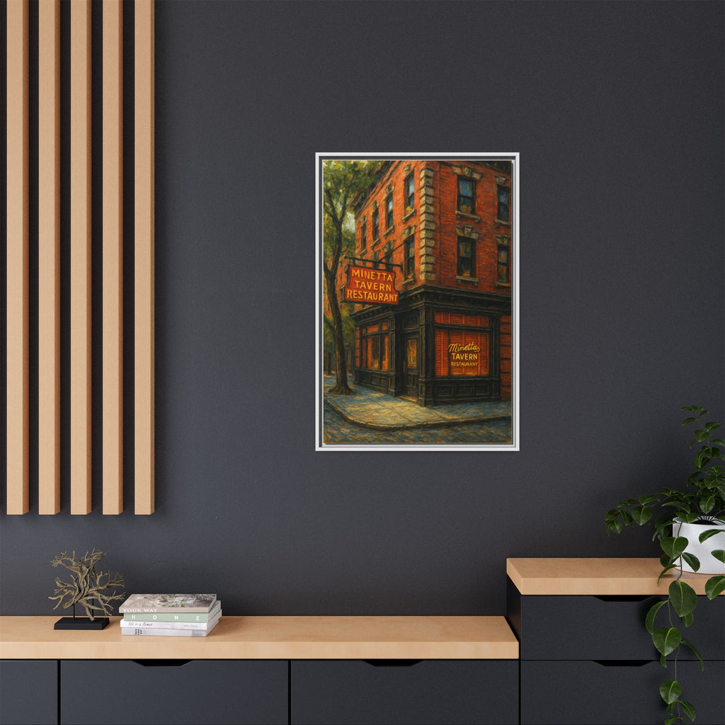 Minetta Tavern — Restaurant Print | Matte Canvas + Wooden Frame