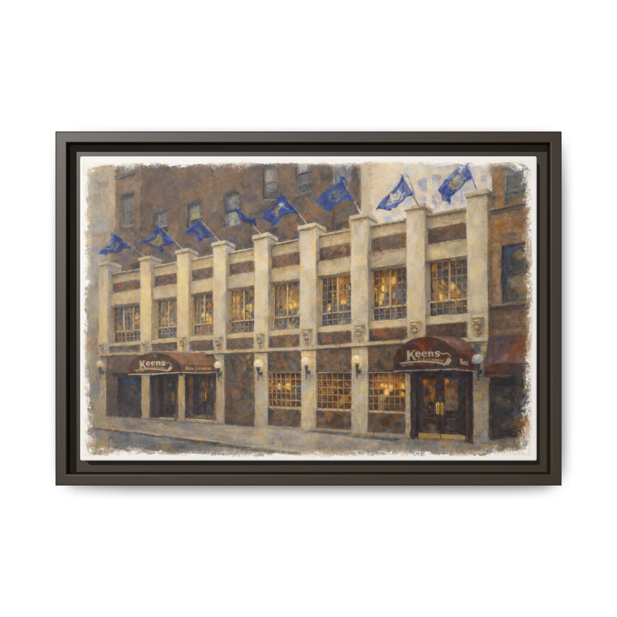 Keens Steakhouse — Restaurant Print | Matte Canvas + Wooden Frame