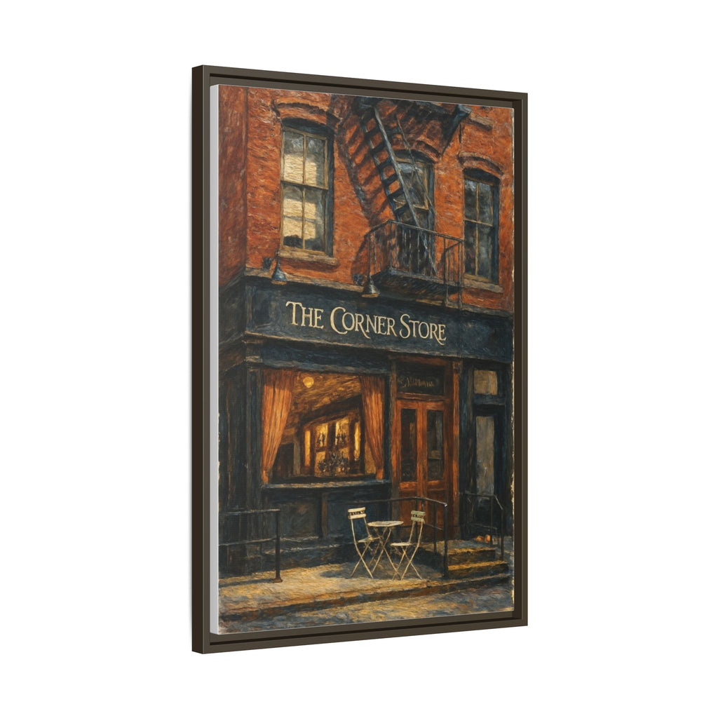 The Corner Store — Restaurant Print | Matte Canvas + Wooden Frame