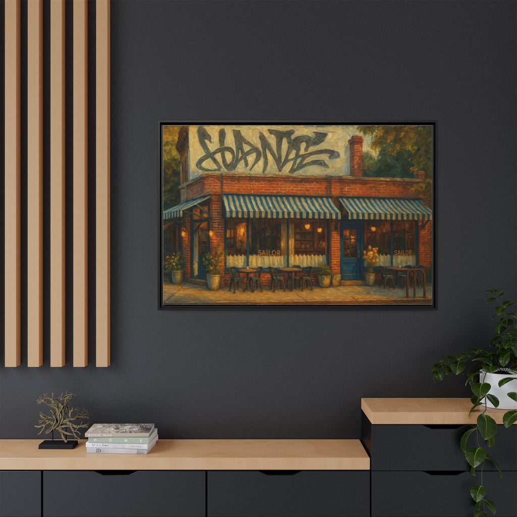 Sailor foodie gift restaurant art Manhattan framed print