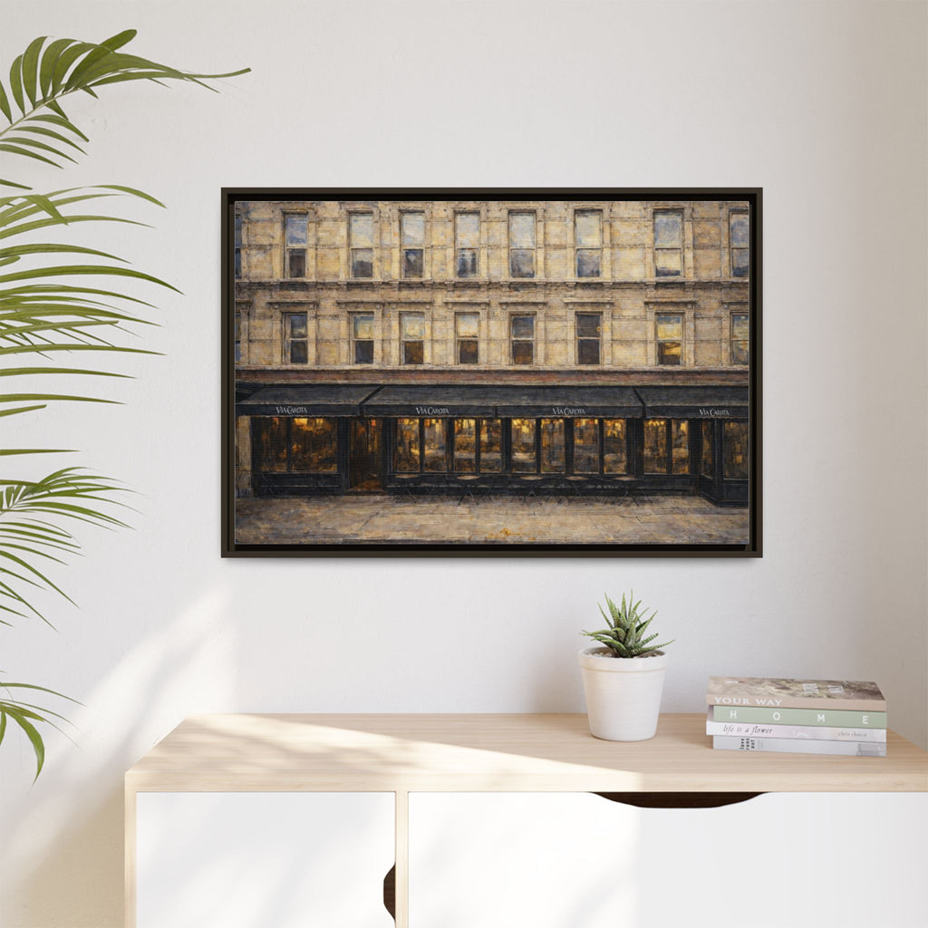 Via Carota — Restaurant Print | Matte Canvas + Wooden Frame
