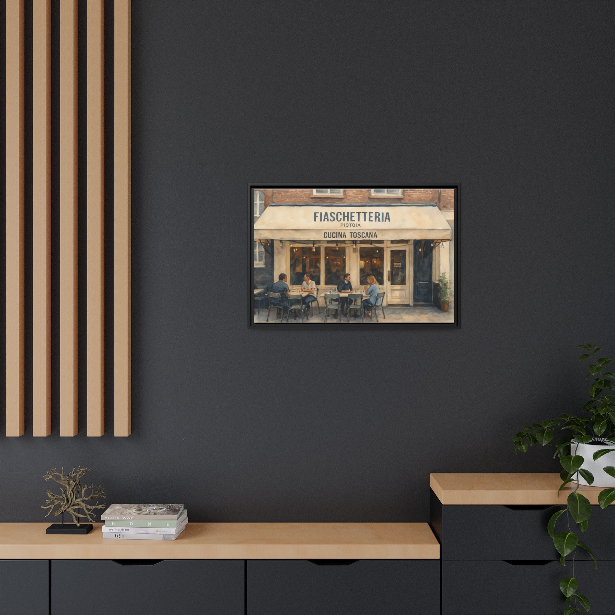 Fiaschetteria Pistoia — Restaurant Print | Matte Canvas + Wooden Frame