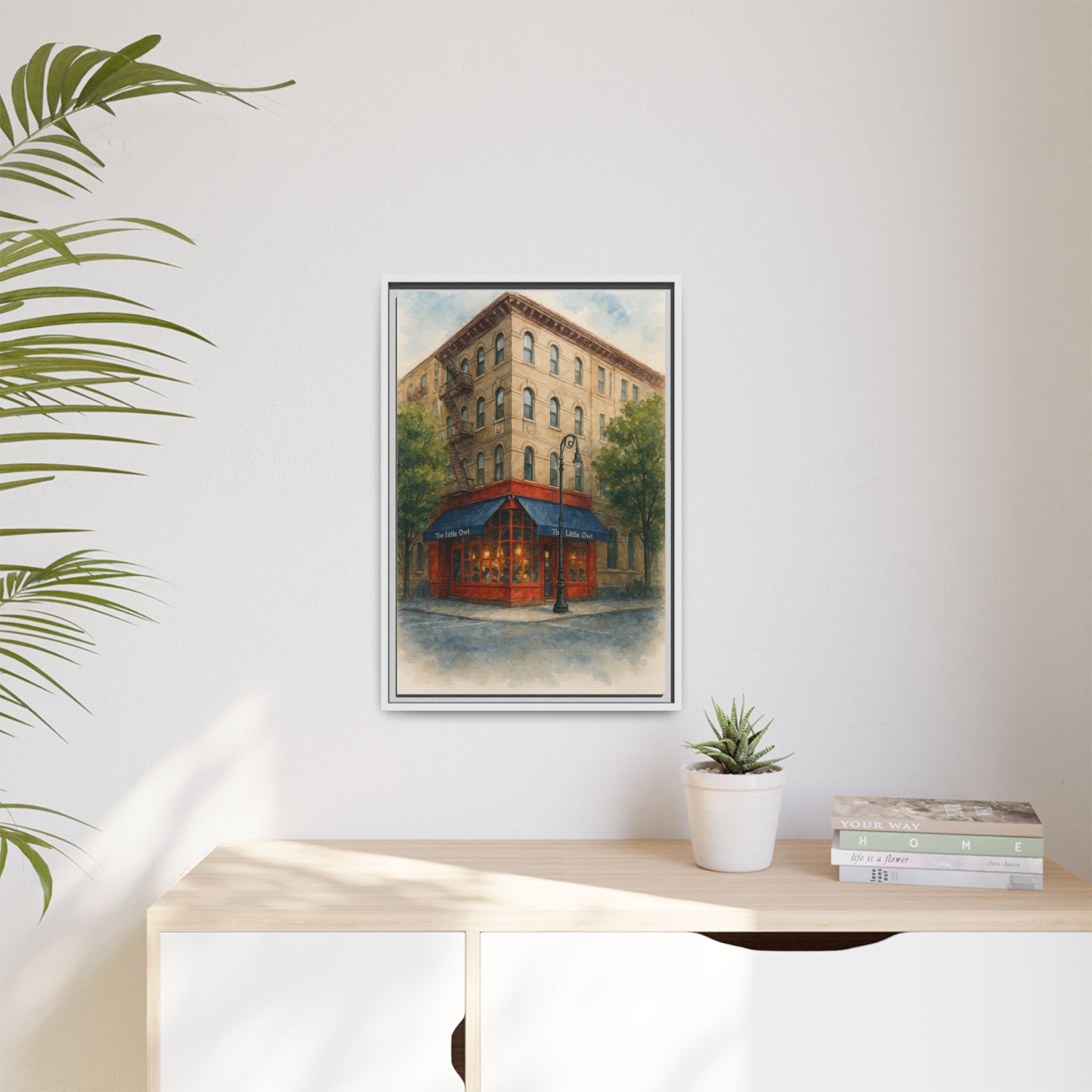 The Little Owl — Restaurant Print | Matte Canvas + Wooden Frame