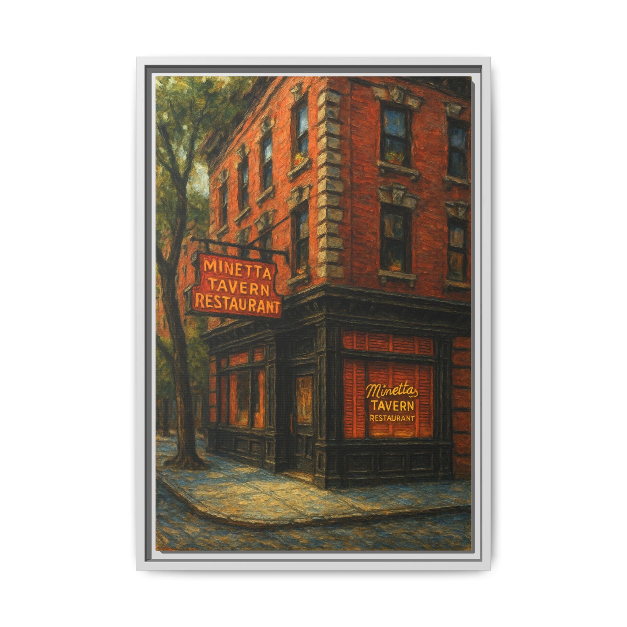 Minetta Tavern — Restaurant Print | Matte Canvas + Wooden Frame