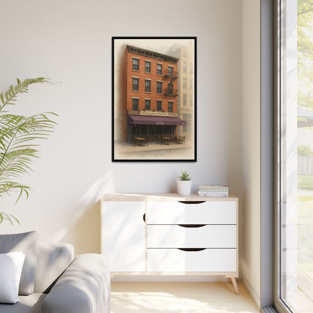 Uva Restaurant Print — Restaurant Print | Matte Canvas + Wooden Frame