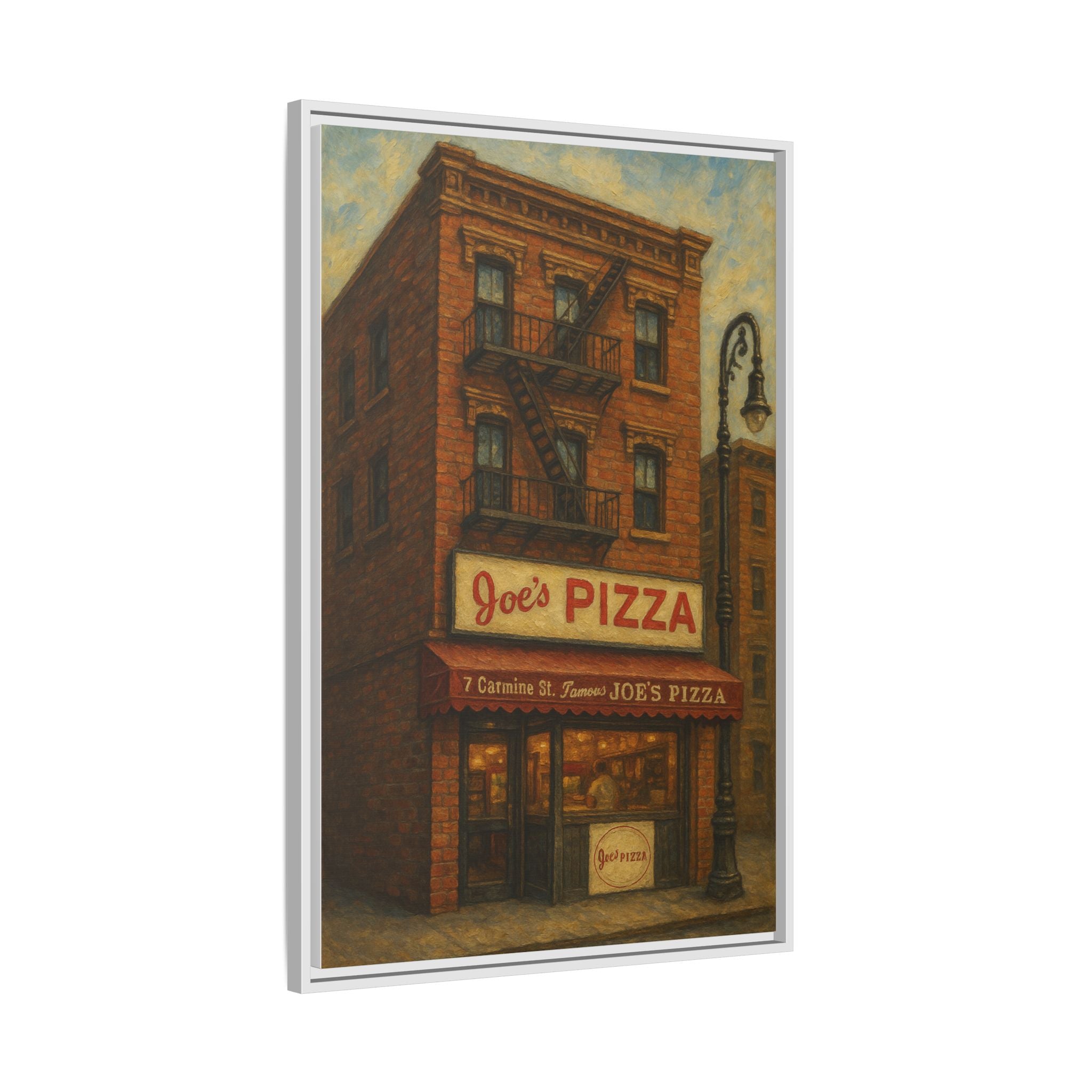 Joe's Pizza — Restaurant Print | Matte Canvas + Wooden Frame