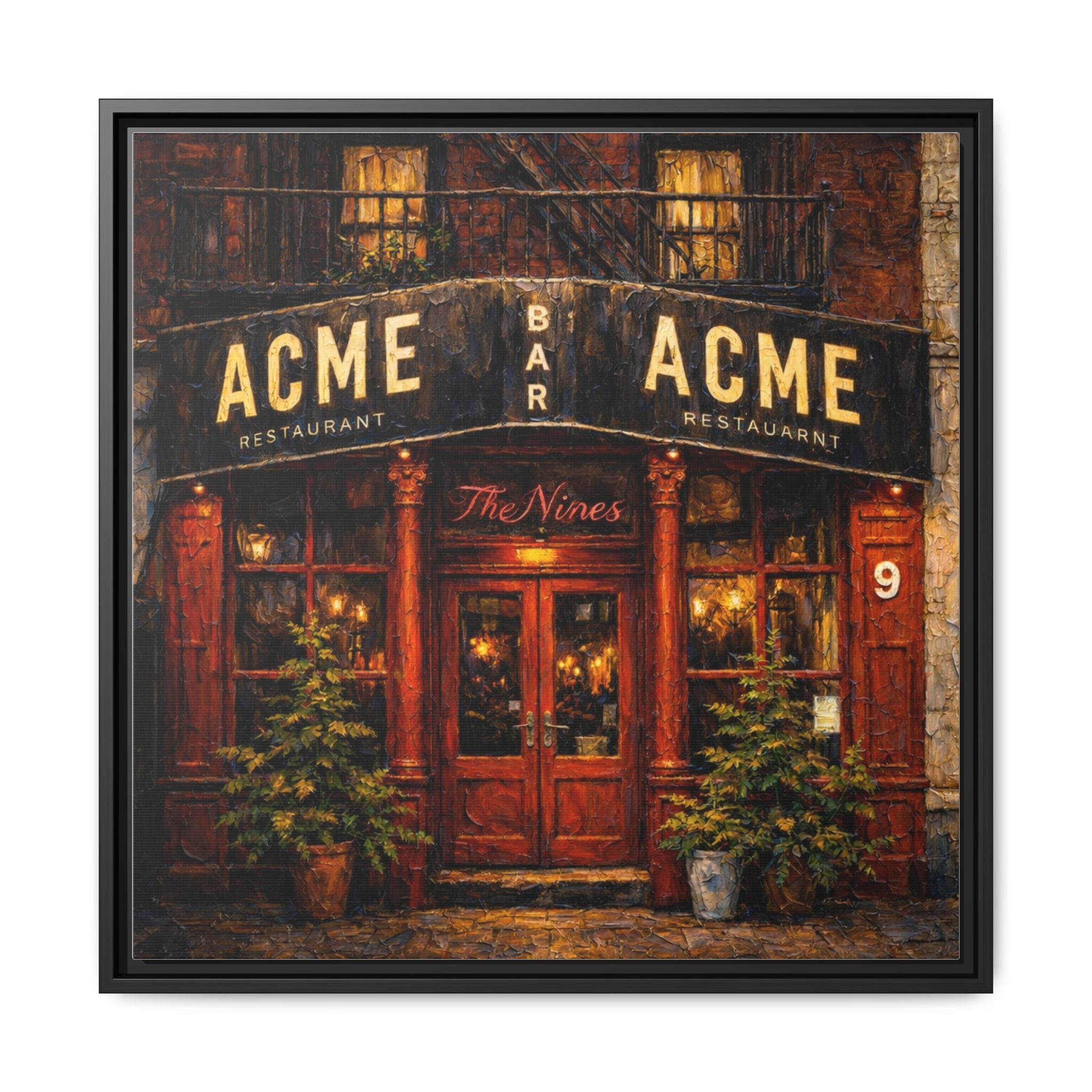 The Nines — Restaurant Print | Matte Canvas + Wooden Frame
