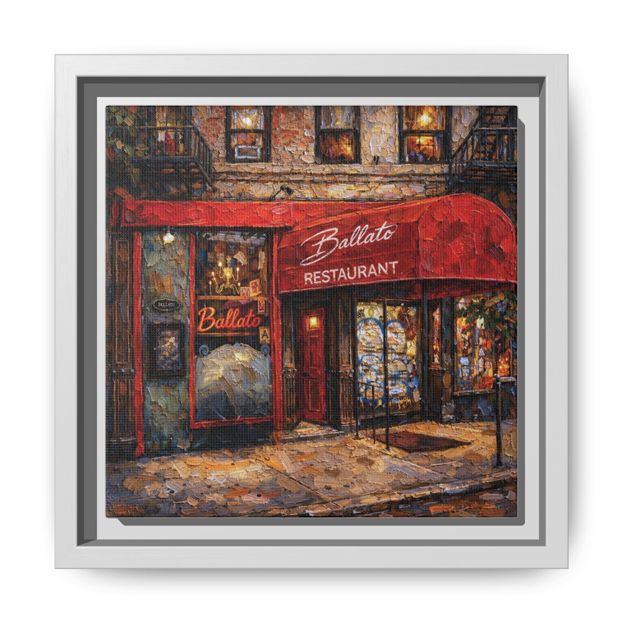 Emilio's Ballato — Restaurant Print | Matte Canvas + Wooden Frame