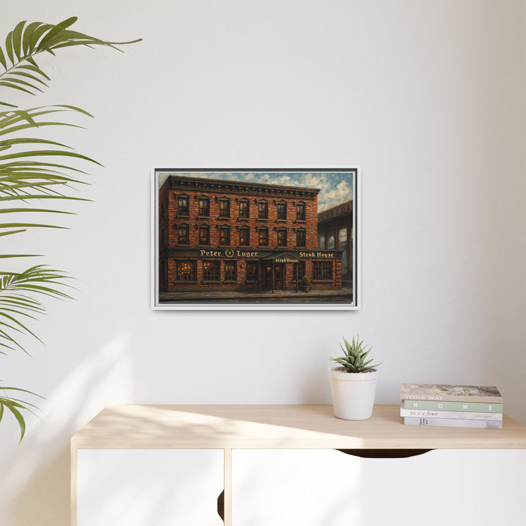 Peter Luger Steakhouse — Restaurant Print | Matte Canvas + Wooden Frame