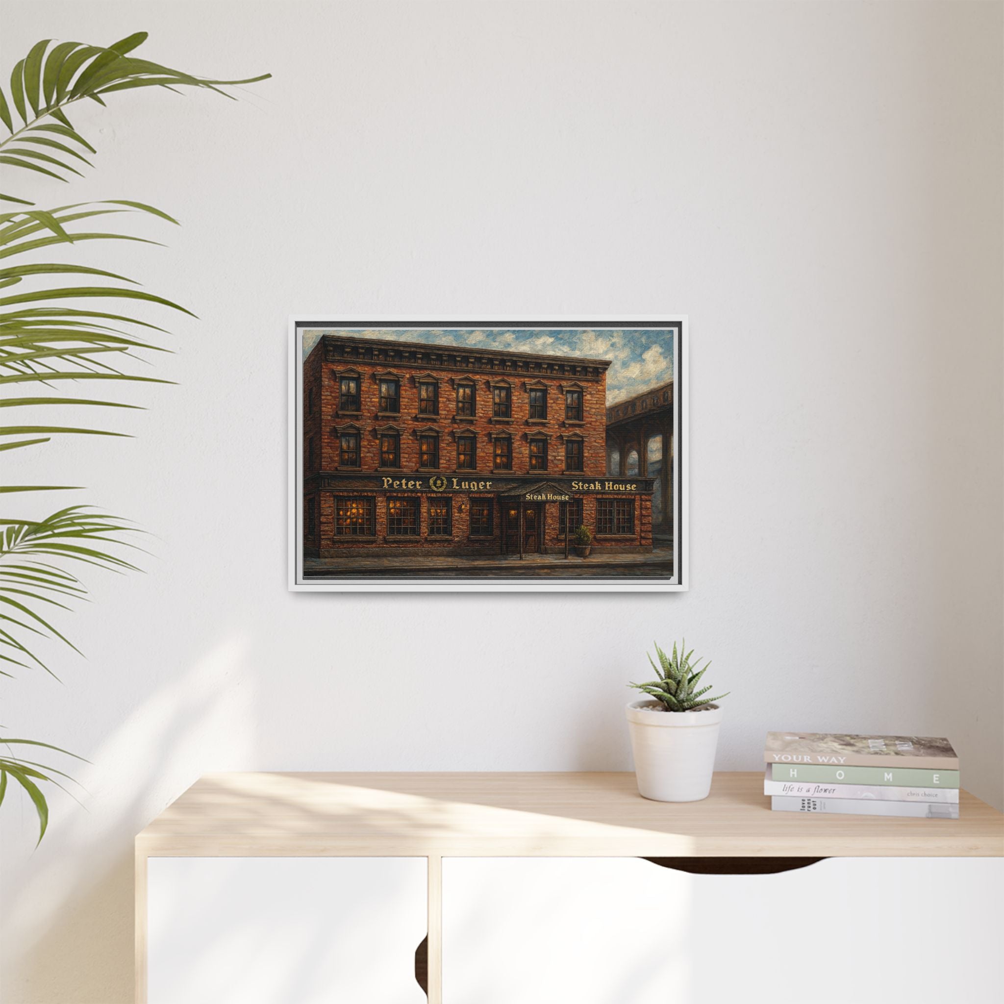 Peter Luger Steakhouse — Restaurant Print | Matte Canvas + Wooden Frame