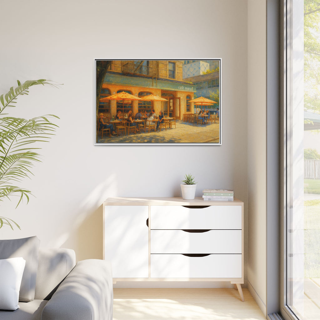 Café Maud — Restaurant Print | Matte Canvas + Wooden Frame