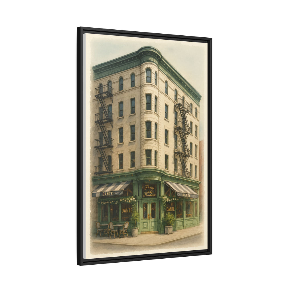 Dante West Village — Restaurant Print | Matte Canvas + Wooden Frame