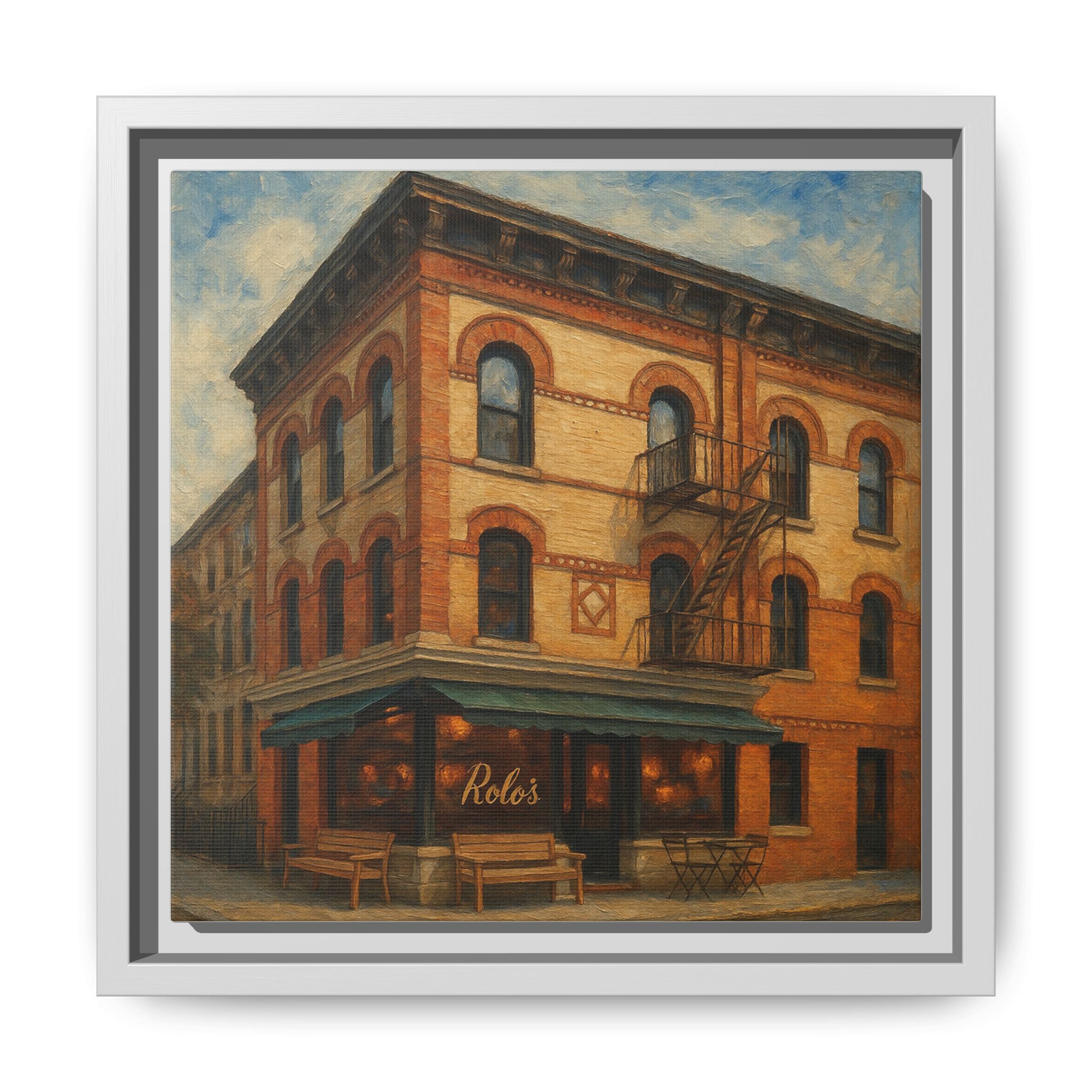 Rolo's — Restaurant Print | Matte Canvas + Wooden Frame