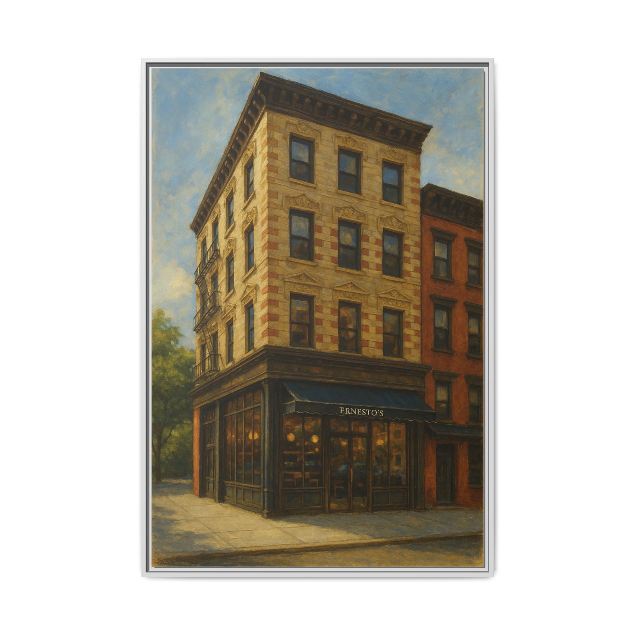 Ernesto's — Restaurant Print | Matte Canvas + Wooden Frame