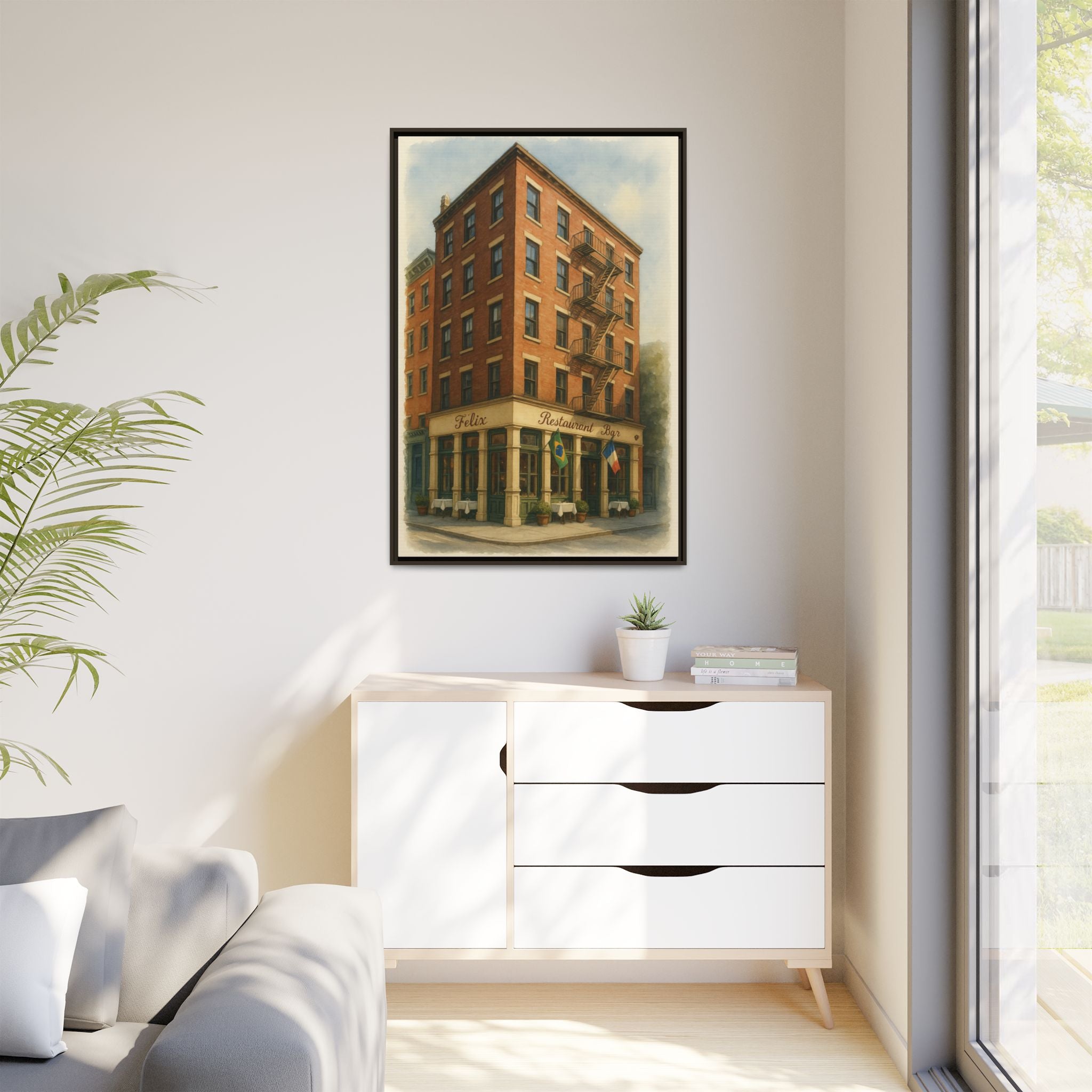 Felix — Restaurant Print | Matte Canvas + Wooden Frame