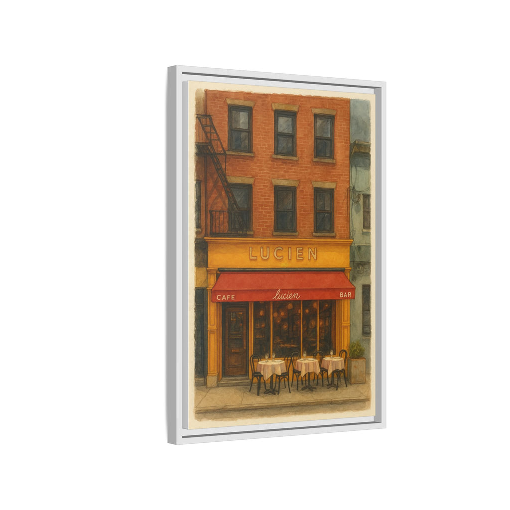Lucien Restaurant — Restaurant Print | Matte Canvas + Wooden Frame