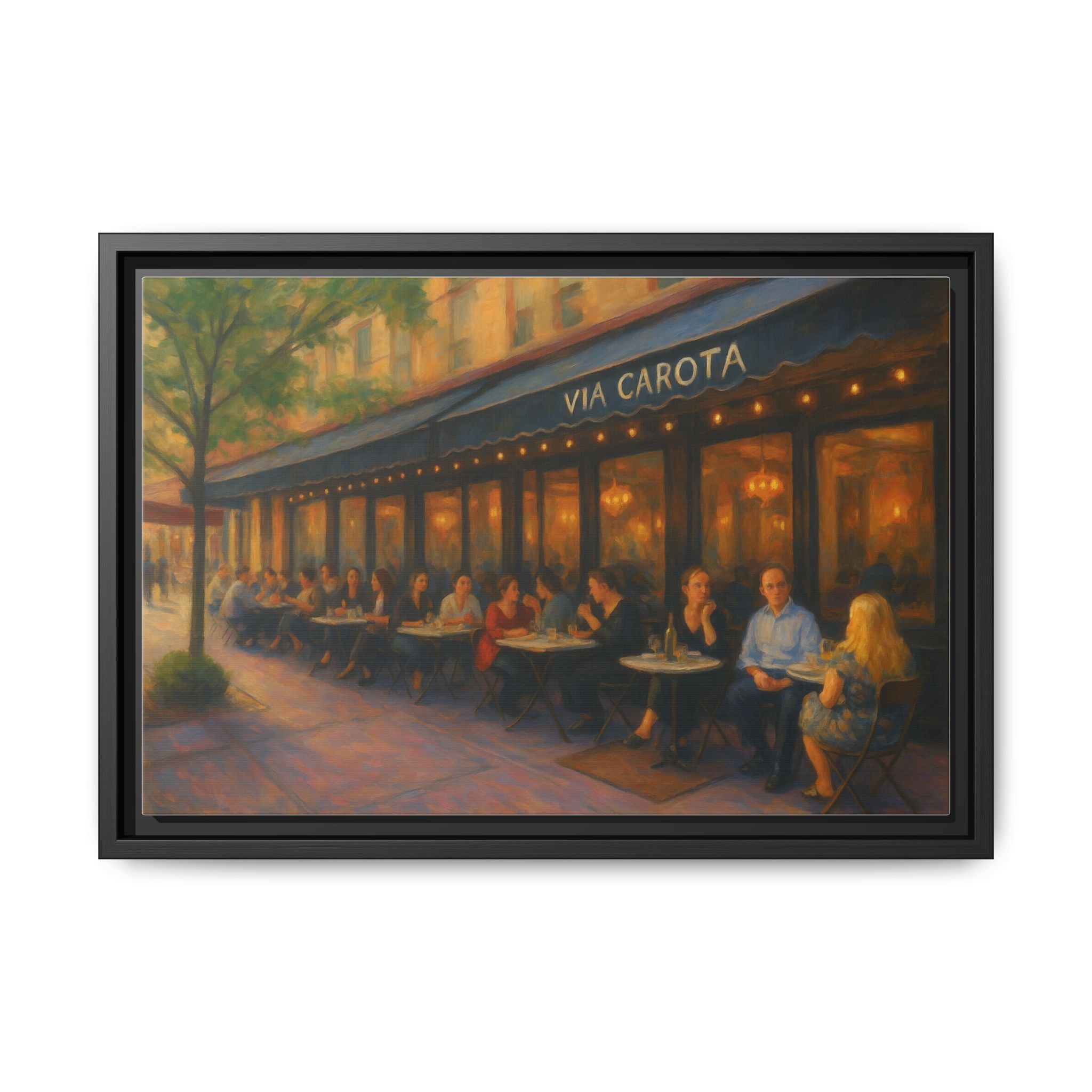 Via Carota — Restaurant Print | Matte Canvas + Wooden Frame