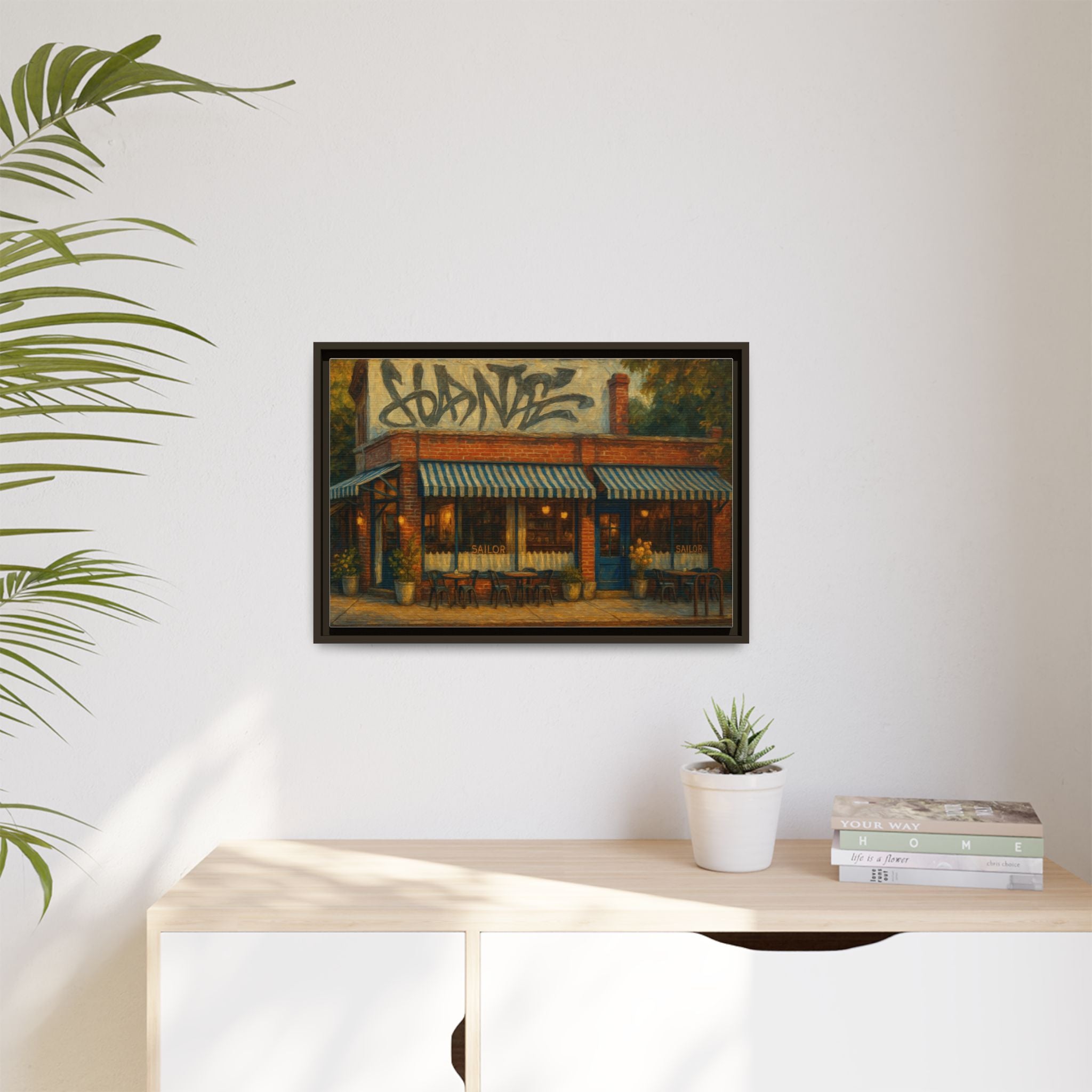 Sailor Manhattan restaurant artwork framed canvas print