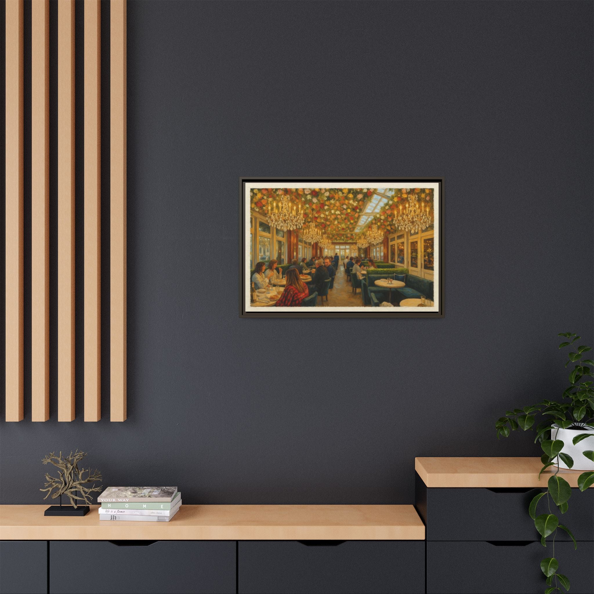 RH Rooftop — Restaurant Print | Matte Canvas + Wooden Frame