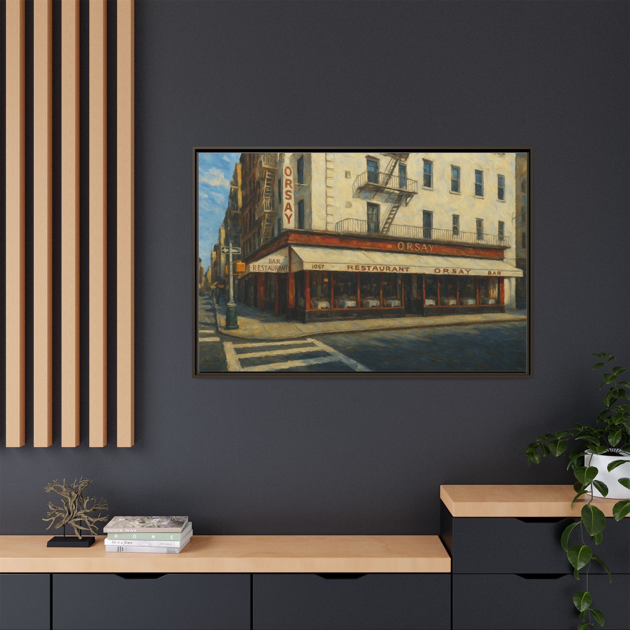 Orsay — Restaurant Print | Matte Canvas + Wooden Frame