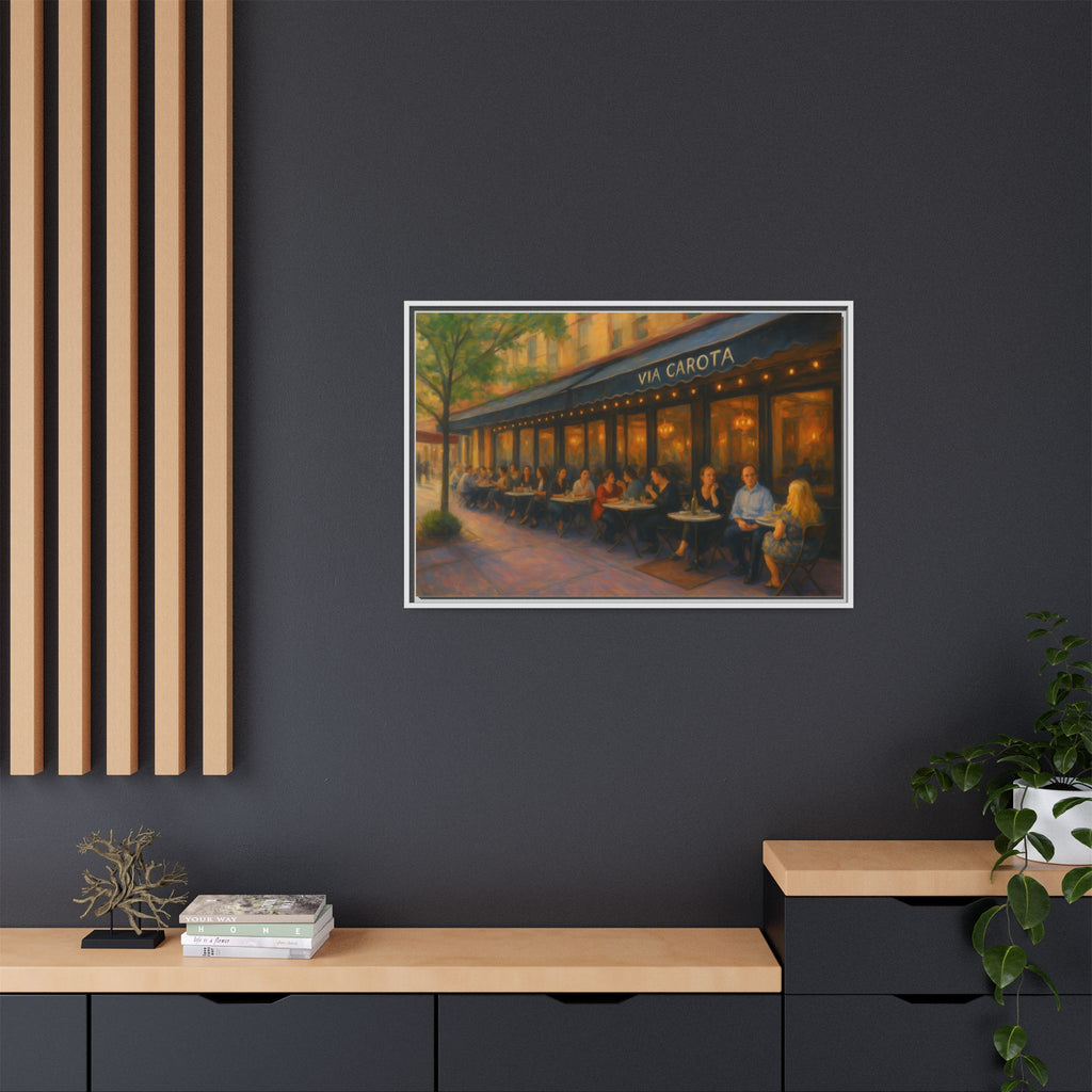 Via Carota — Restaurant Print | Matte Canvas + Wooden Frame