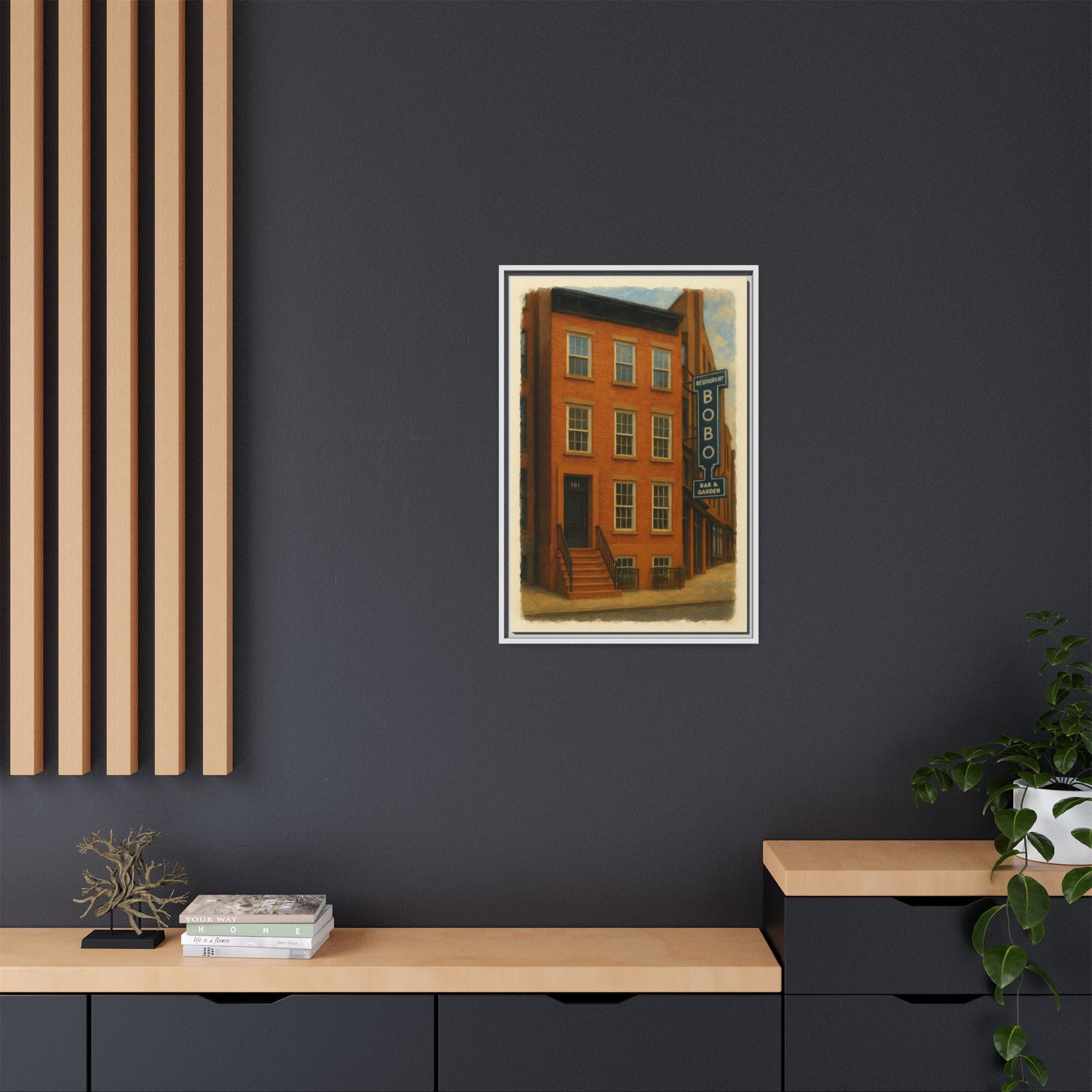 Bobo Restaurant — Restaurant Print | Matte Canvas + Wooden Frame