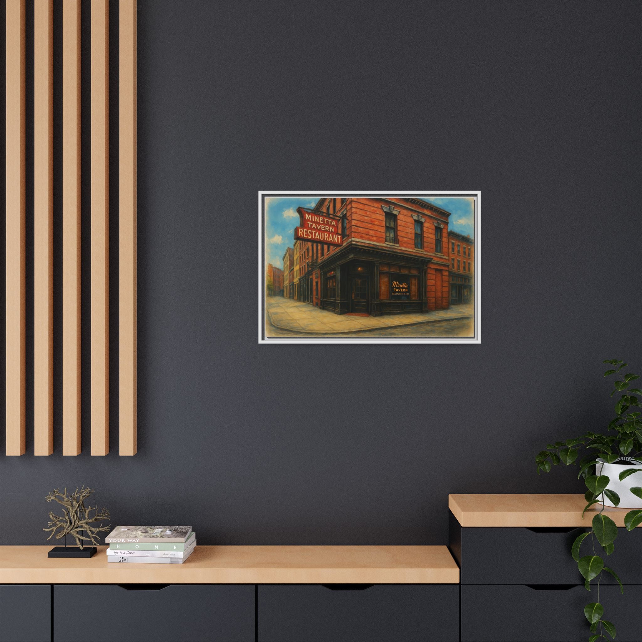 Minetta Tavern — Restaurant Print | Matte Canvas + Wooden Frame