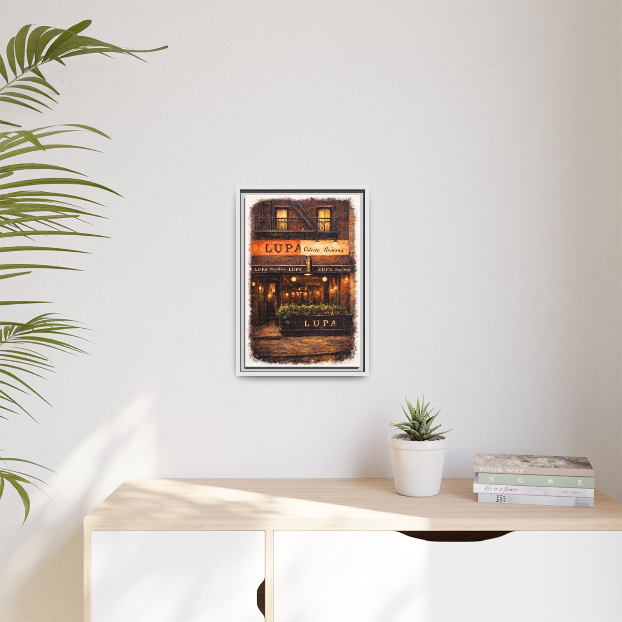 Lupa Osteria Romana — Restaurant Print | Matte Canvas + Wooden Frame