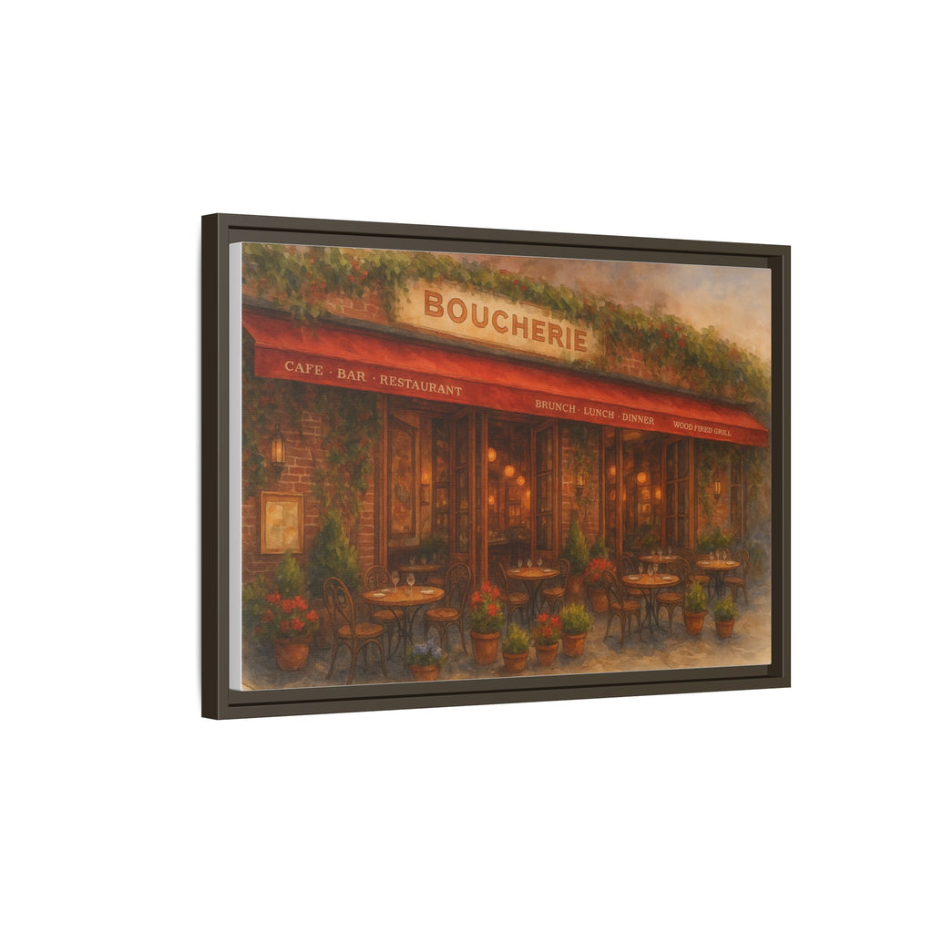 Boucherie — Restaurant Print | Matte Canvas + Wooden Frame