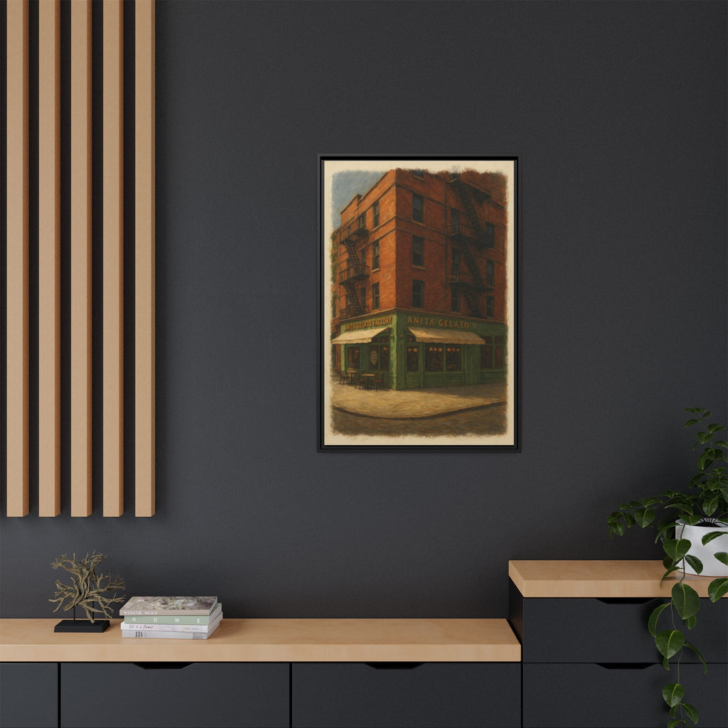 Anita Gelato — Restaurant Print | Matte Canvas + Wooden Frame